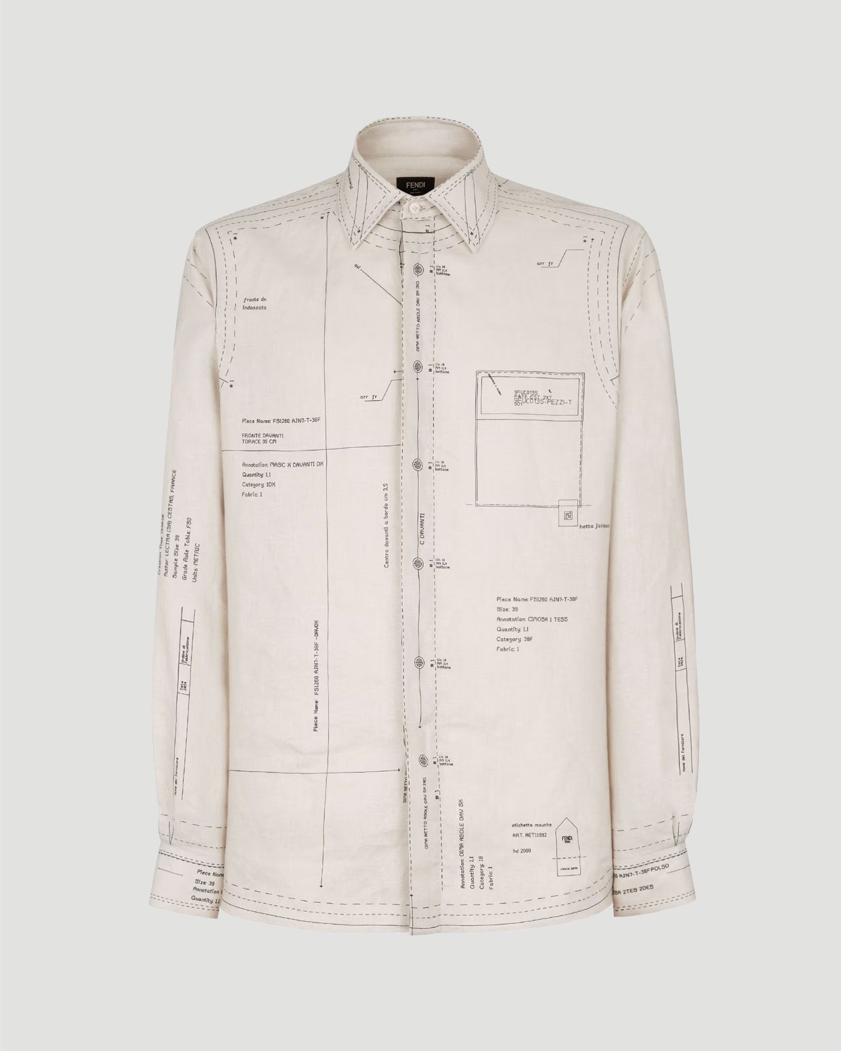 Fendi o1s1wg111025 Shirt in Beige Size US XL / EU 56 / 4 - 1 Thumbnail