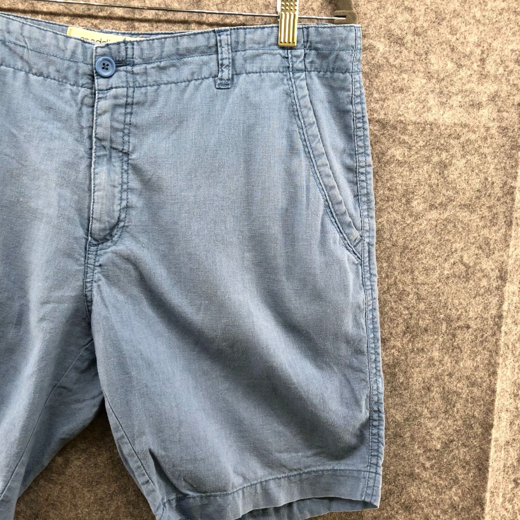 Madison VINTAGE Maddison Linen Blend Chino Shorts Mens XL Beach Summer Casual Blue 8" Inseam Size US 38 / EU 54 - 5 Thumbnail