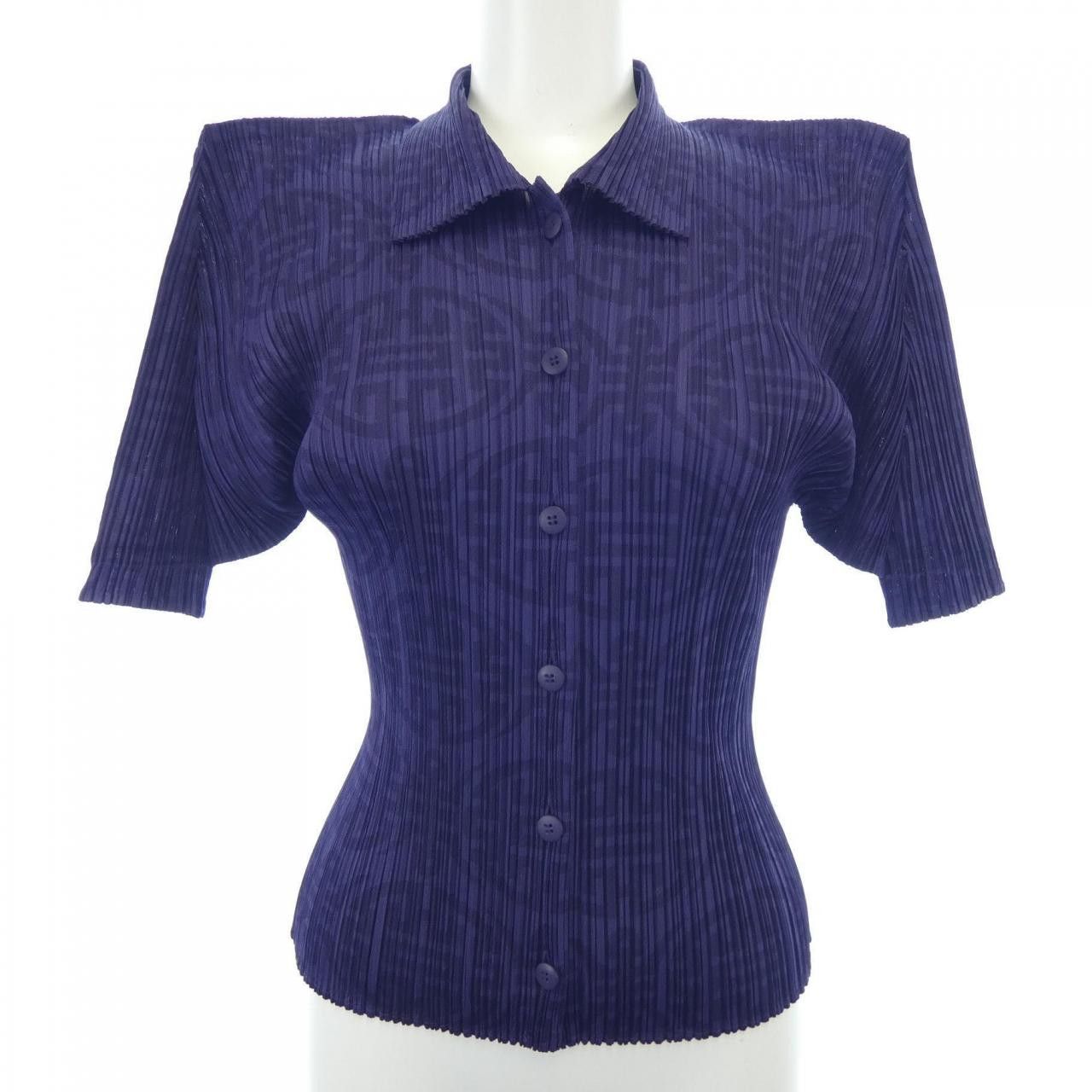 Issey Miyake Issey Miyake Pleats Please S/S Shirt Plastic Tops PP82-JK761 DUTY FREE for USA Size ONE SIZE - 1 Thumbnail