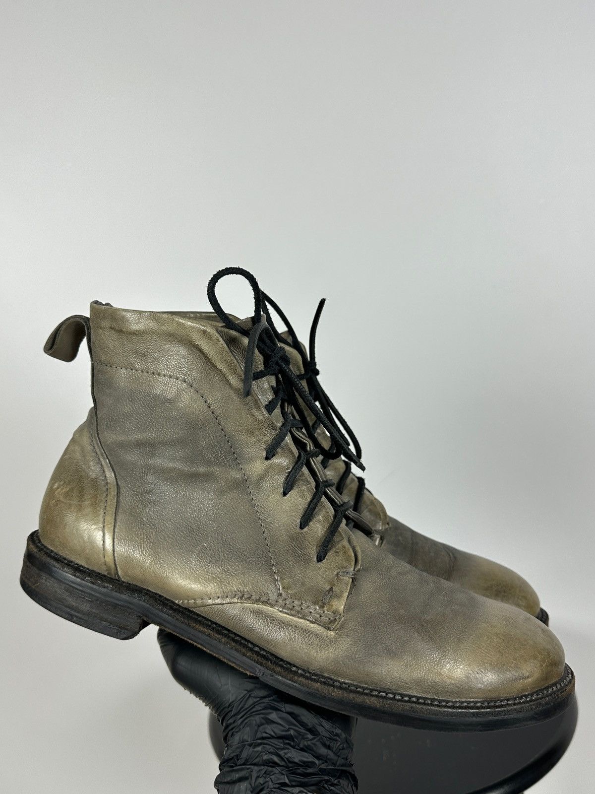 A.S.98 A.S.98 Distressed Leather Lace Up Ankle Boots Guidi Style Size US 10 / EU 43 - 1 Thumbnail