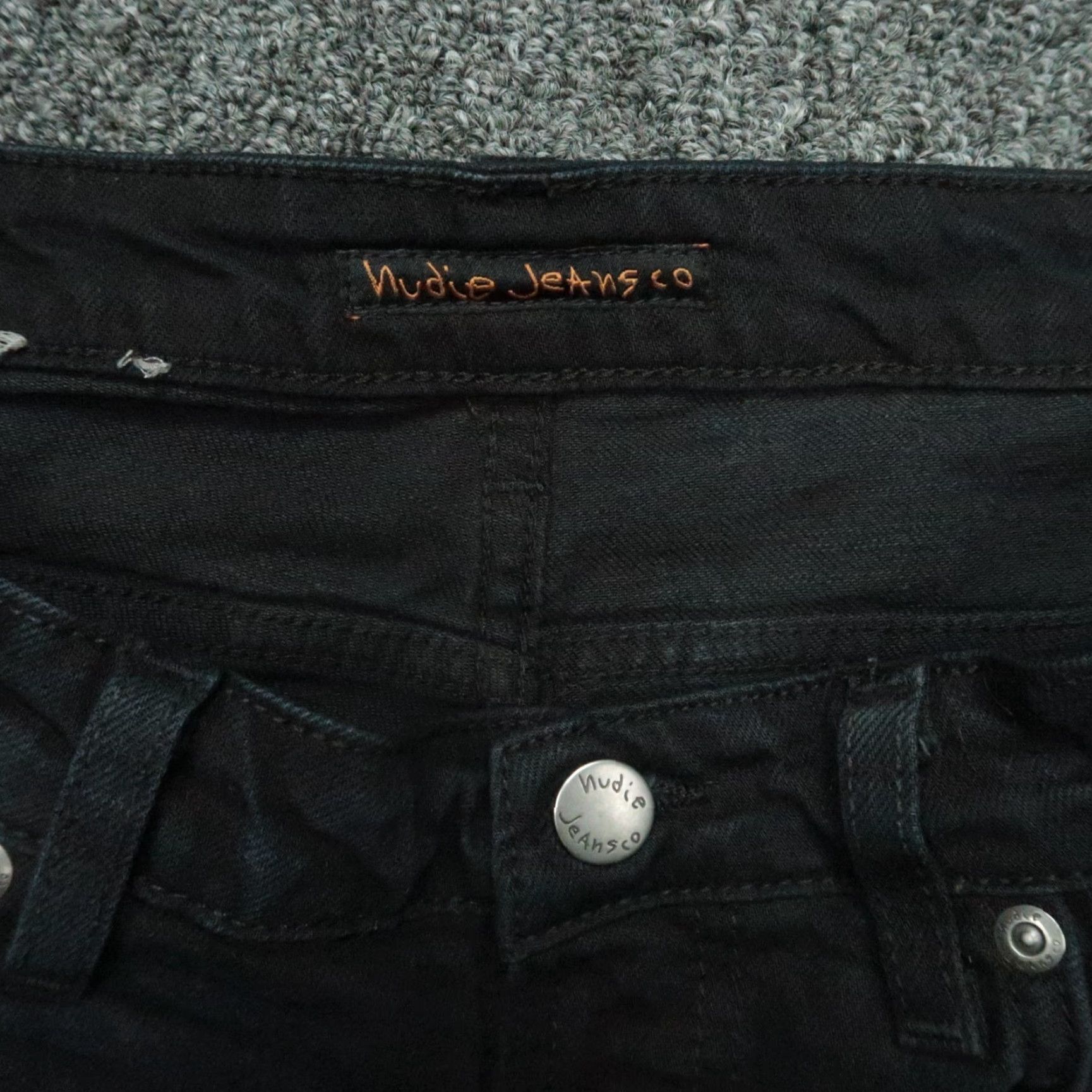 Nudie Jeans Nudie Jeans Mens 33x32 Black Skinny 5 Pocket Stretch Denim Slim Belt Loops Jeans Color Black Men 33 Regular Inseam 32 Size US 33 - 3 Thumbnail