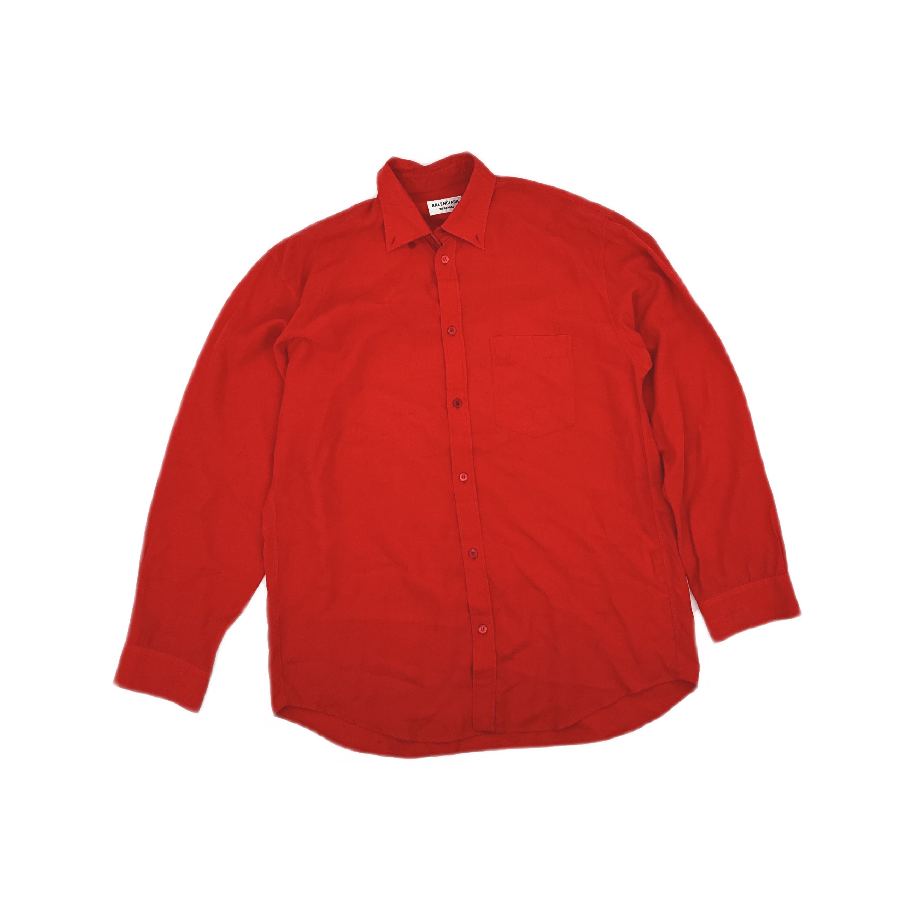 Balenciaga Balenciaga Red Long Sleeve Button Up Shirt Size 34 Size XS / US 0-2 / IT 36-38 - 1 Thumbnail