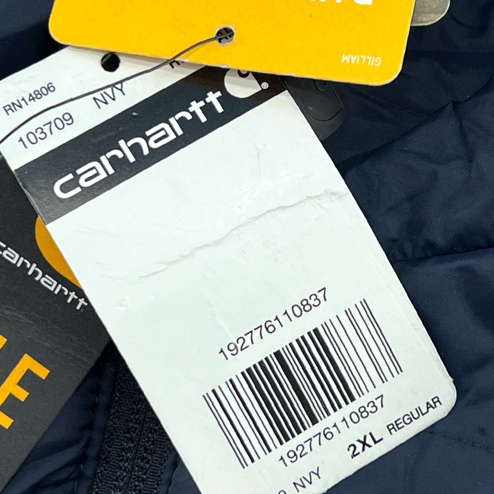 Carhartt Carhartt Rain Defender Gilliam Vest Mens 2XL Navy Blue Full Zip Shirt/Outerwear - 2XL Men Blue Full Zip Quilted Polyester Vest Size US XXL / EU 58 / 5 - 4 Thumbnail