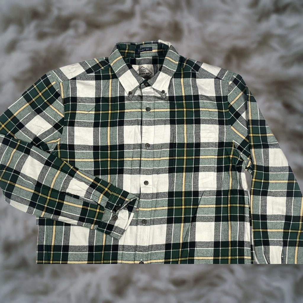 St. John St. John’s Bay Mens Plaid LongSleeve Flannel Button Front Shirt M Color Gold Size US M / EU 48-50 / 2 - 1 Thumbnail