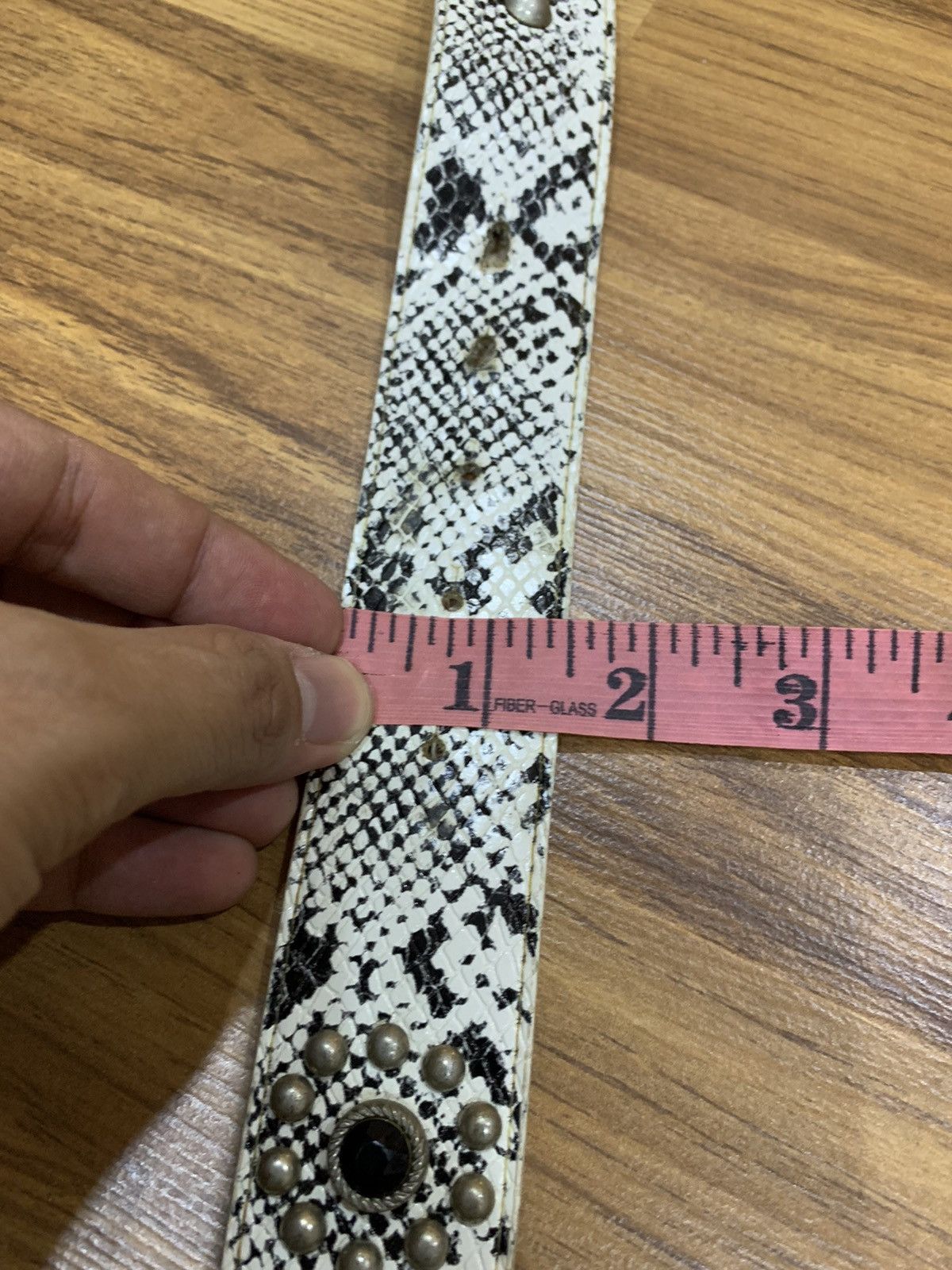 Japanese Brand PYTHON PRINT SINTETIC BELT Size 34 - 6 Thumbnail