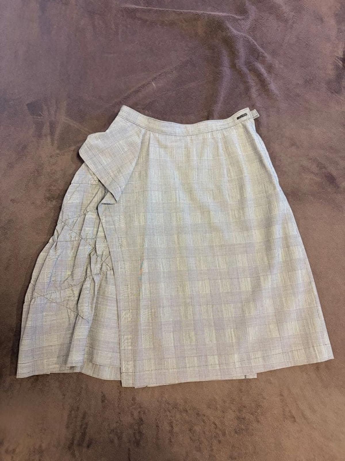 Unknown London Comme Des Garcons - Beige Plaid Wrap Skirt Size 30" / US 8 / IT 44 - 3 Thumbnail