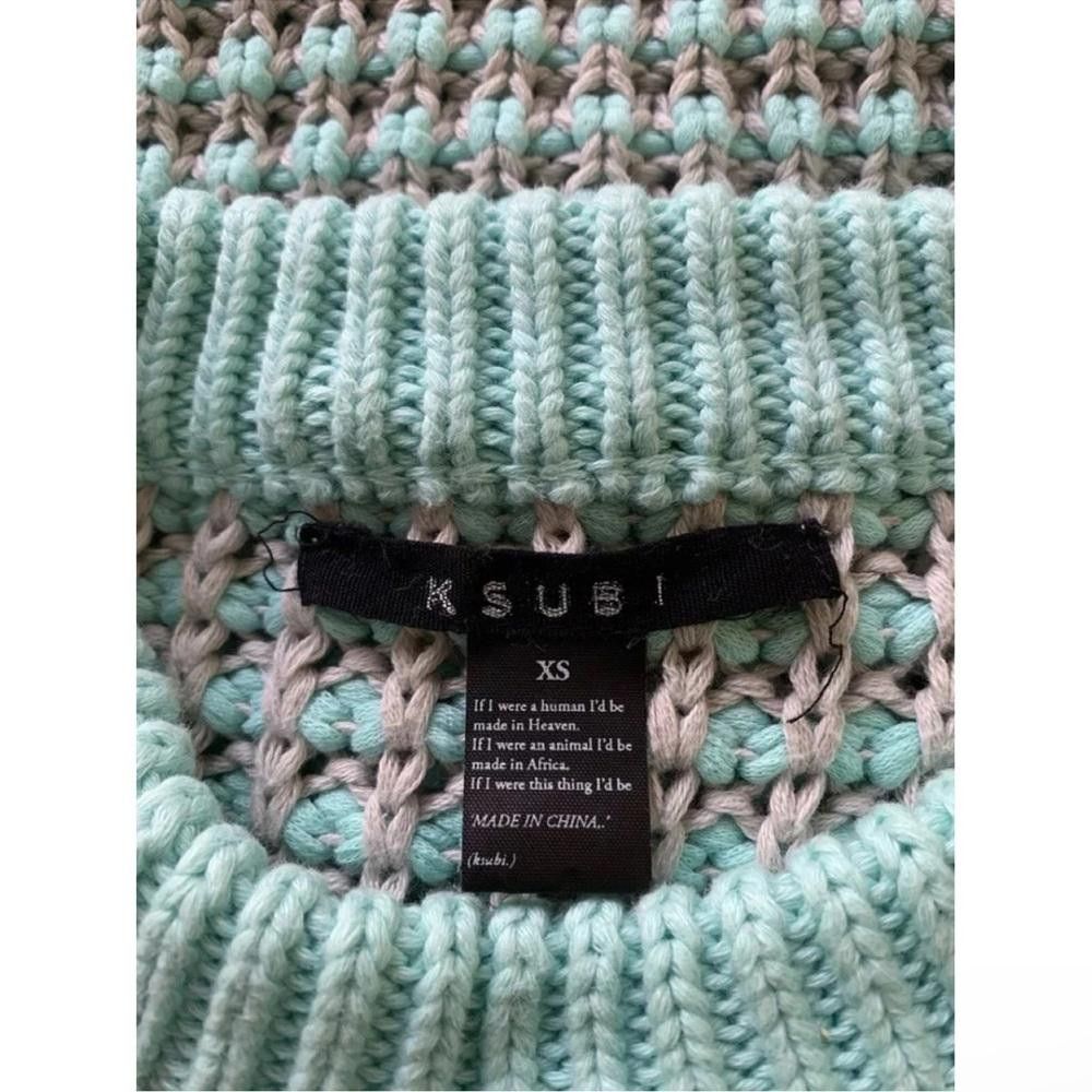 Ksubi Ksubi Waffle Knit Sweater size XS Listerine / Light Gray Size XS / US 0-2 / IT 36-38 - 5 Thumbnail