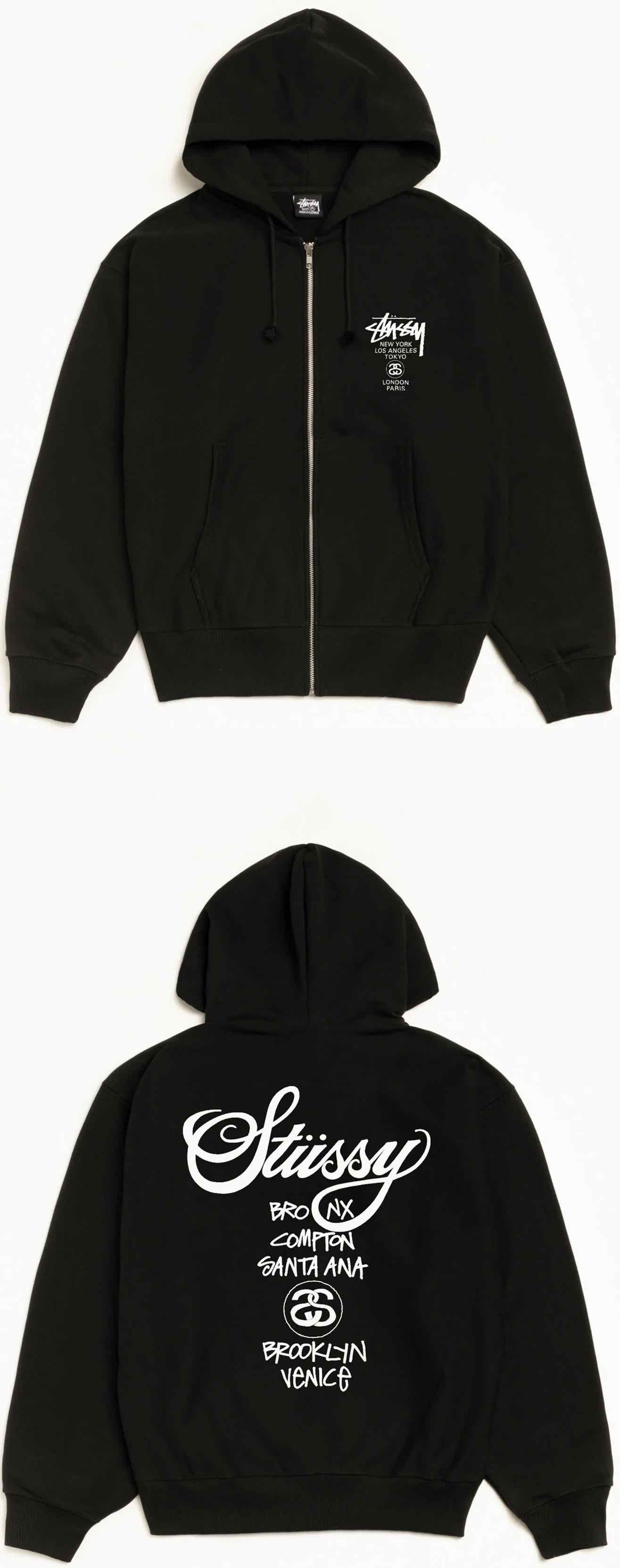 Stussy Stussy double face label contrast stitch zip hoodie | Grailed