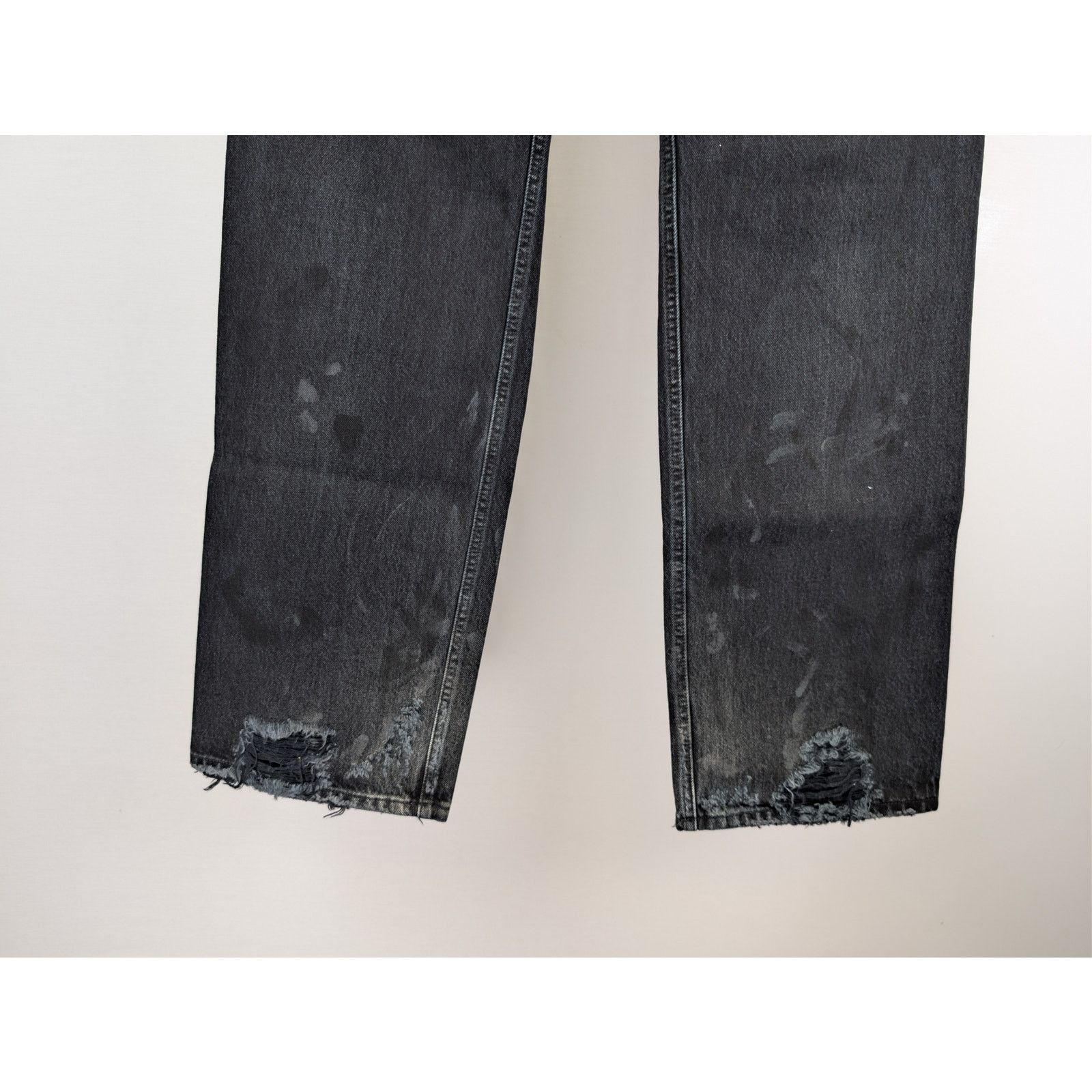 Balenciaga o1rshd1 Organic Japanese Ripped Medium Fit Pant Jean Black Size US 32 / EU 48 - 11 Thumbnail