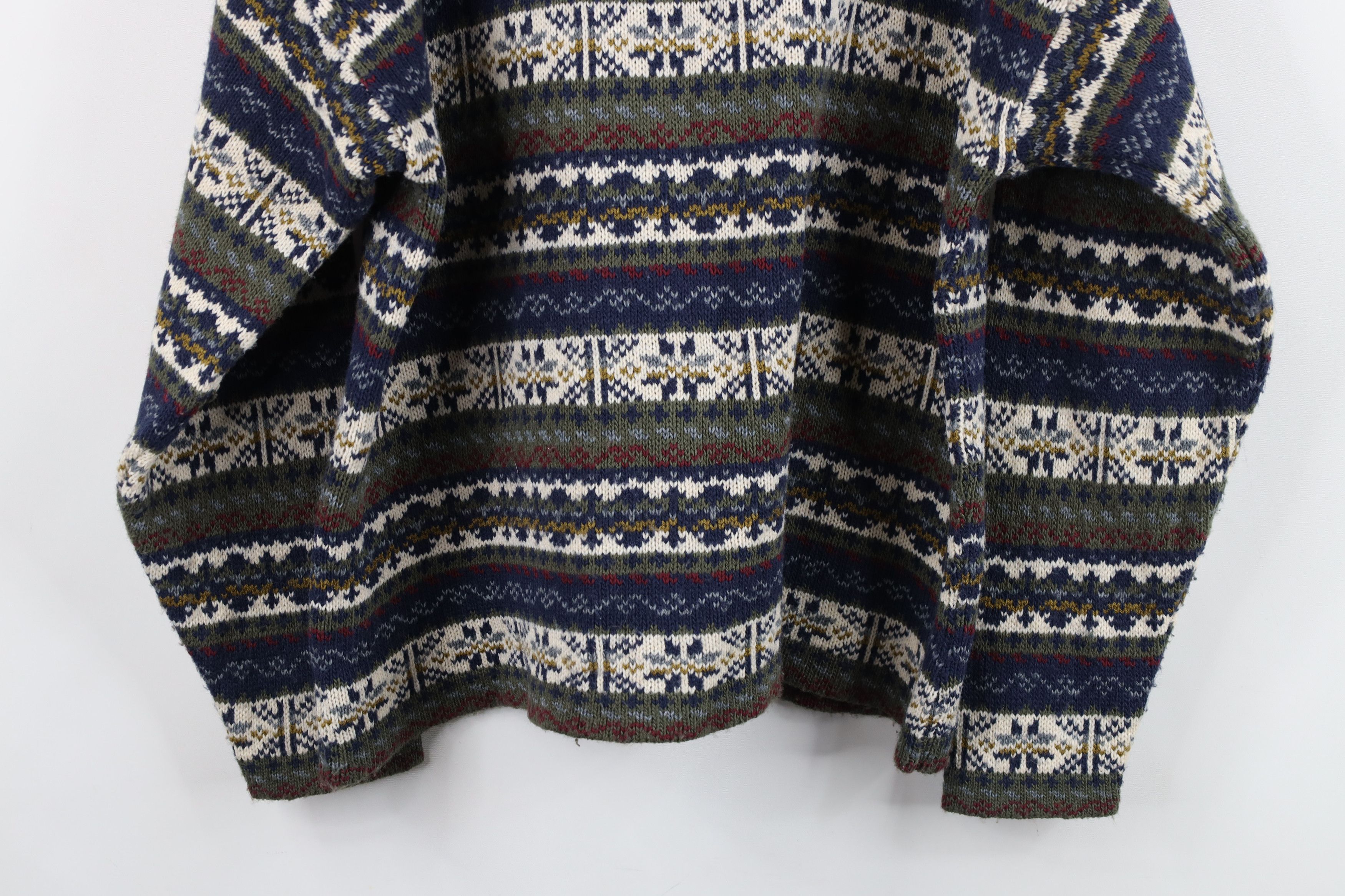 Vintage Vintage 90s Streetwear Fair Isle Knit Cardigan Sweater USA Size L / US 10 / IT 46 - 12 Thumbnail
