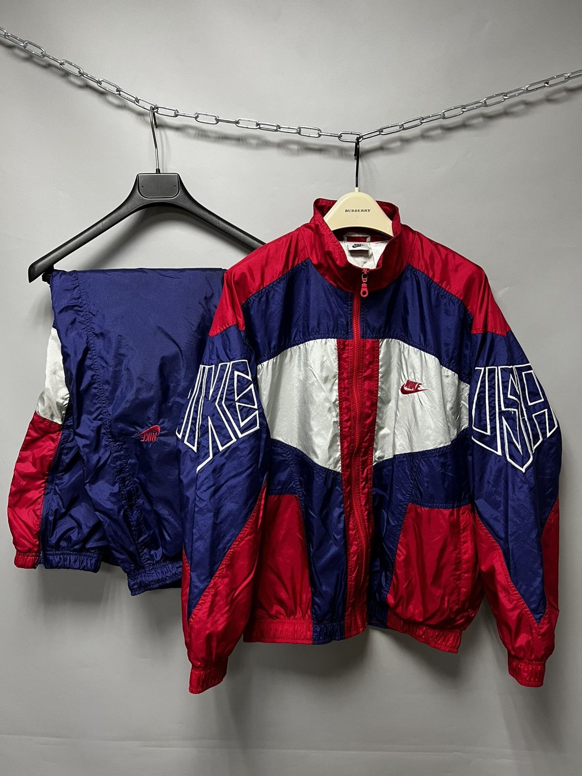Nike Nike Vintage 90s USA Tracksuit Jacket and pants Windbreaker Size US M / EU 48-50 / 2 - 1 Thumbnail