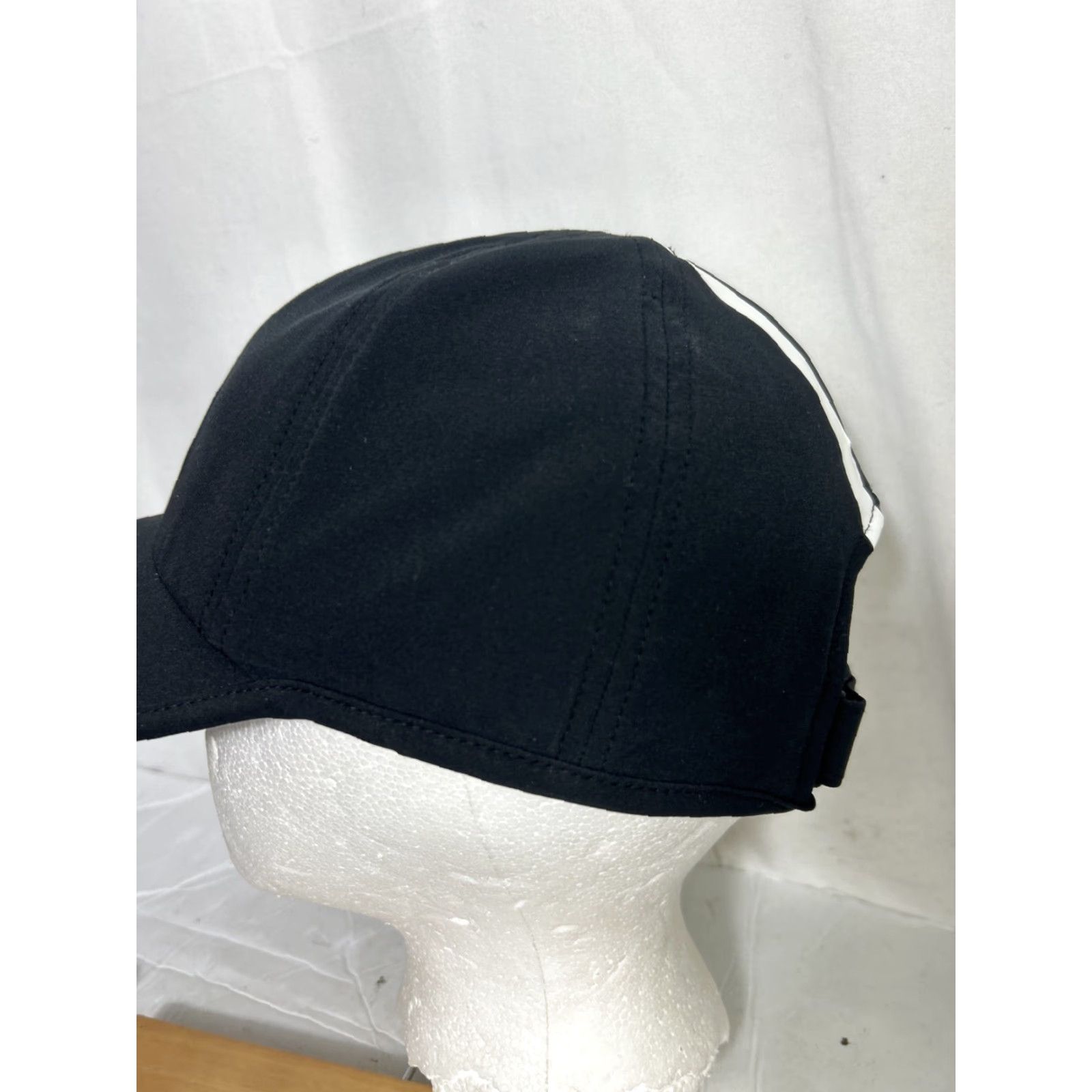 Adidas Adidas Running Hat Adjustable Hook Loop Black White Trefoil Size ONE SIZE - 7 Thumbnail