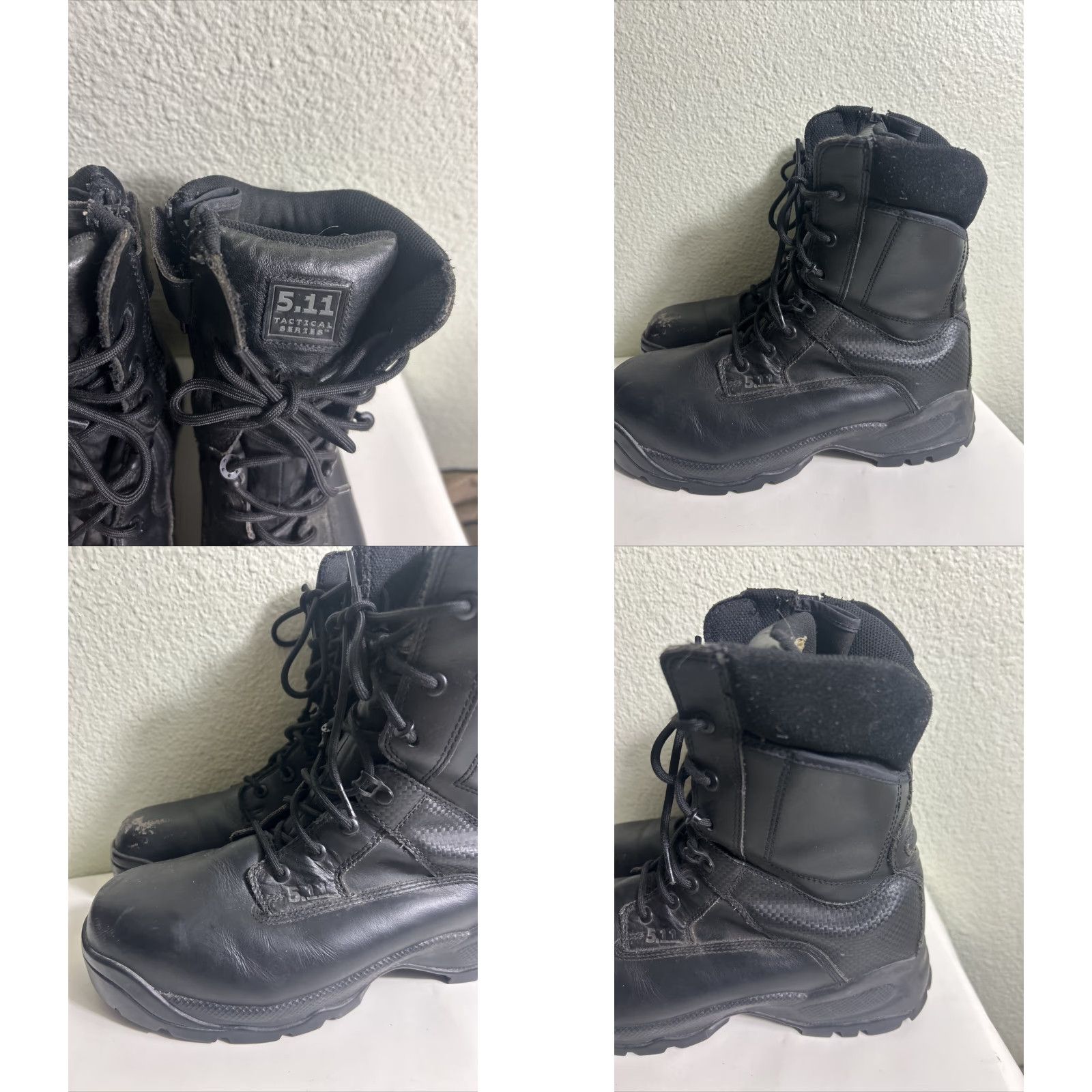 Vintage 5.11 Tactical ATAC Shield 8" Side Zip Comp. Toe Boot 12003 Black Size 10 Men Leather Zipper Combat Round Toe Lace Up M Size US 10 / EU 43 - 9 Thumbnail