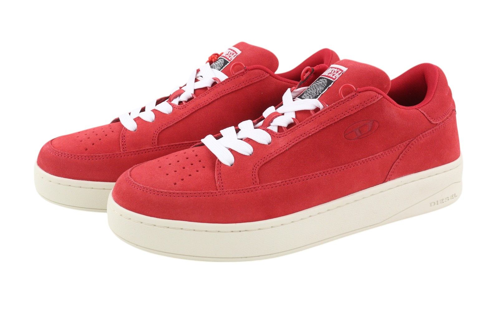Diesel S-SINNA LOW EU44 Red Leather Low Top Logo 41106 Size US 11 / EU 44 - 4 Thumbnail