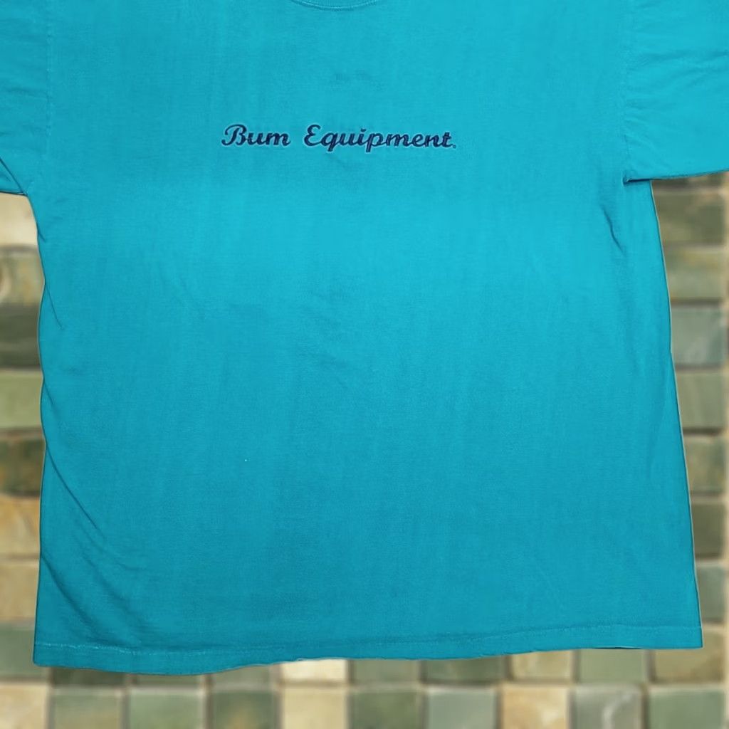 Vintage VINTAGE B.U.M. Equipment Shirt Men XL Teal Short Sleeve Crew Neck 90s Retro Size US XL / EU 56 / 4 - 1 Thumbnail