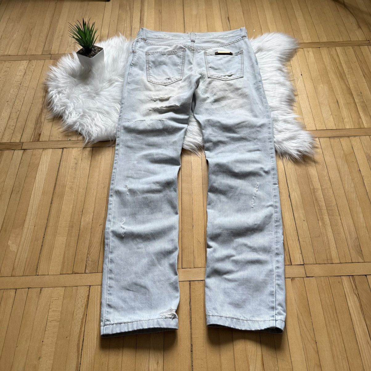 Dolce & Gabbana 📌Vintage Crazy Dolce&Gabbana 00s Distress Y2K Straight Jean Size US 30 / EU 46 - 12 Thumbnail