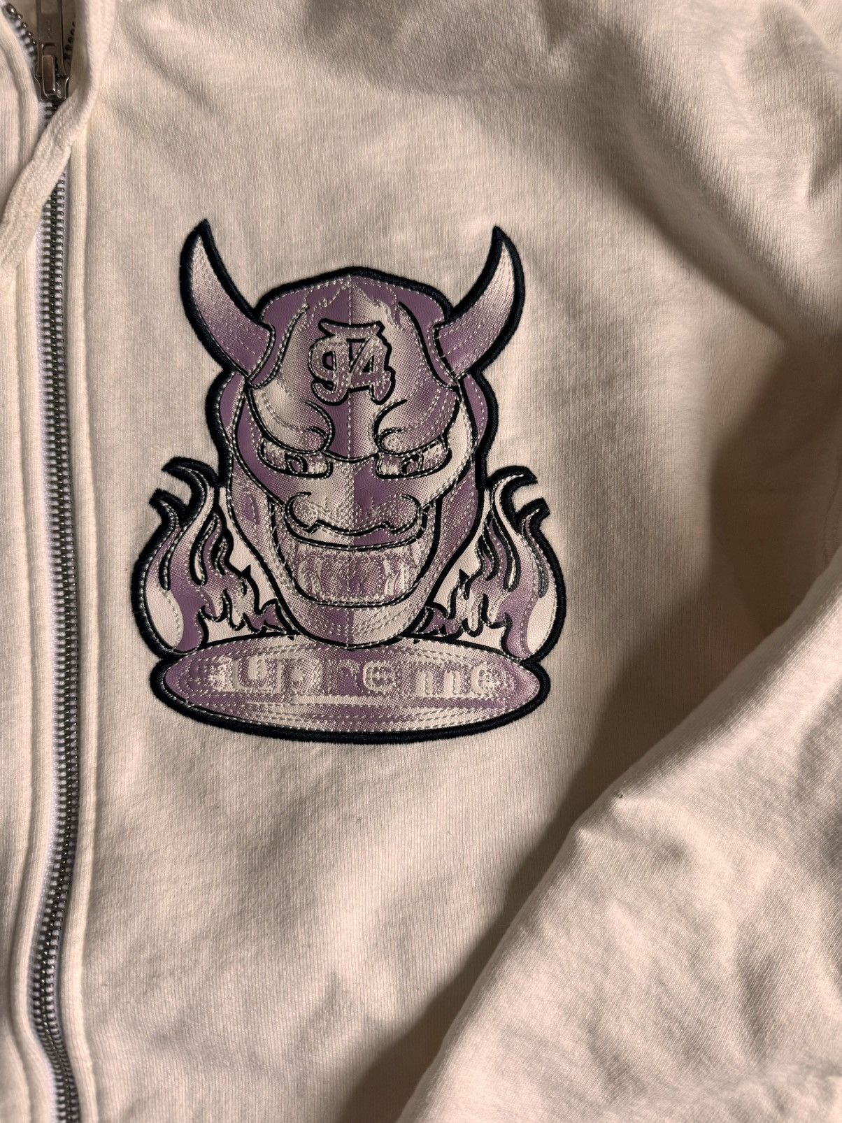 Supreme Supreme Demon Zip Up Hooded Sweatshirt 'White' Size US M / EU 48-50 / 2 - 2 Thumbnail