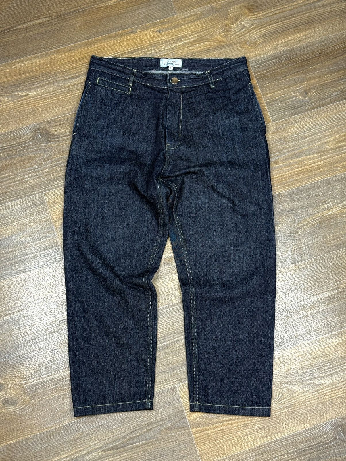 Studio Nicholson Studio Nicholson Bill SNM 102 Selvedge Blue Japanese Pants Size US 33 - 1 Thumbnail