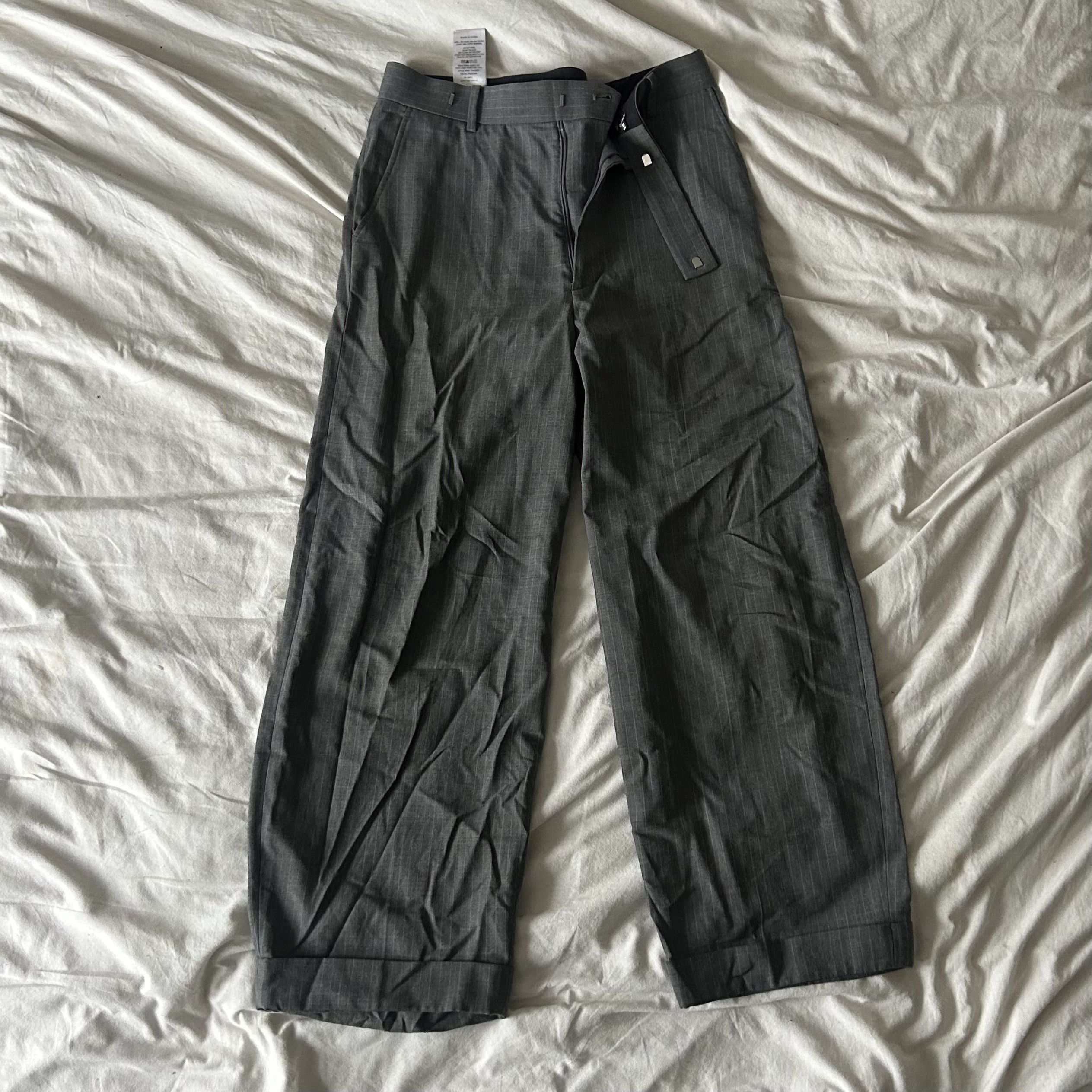 Eckhaus Latta Grey Pinstripe Sway Trousers Size US 32 / EU 48 - 1 Thumbnail