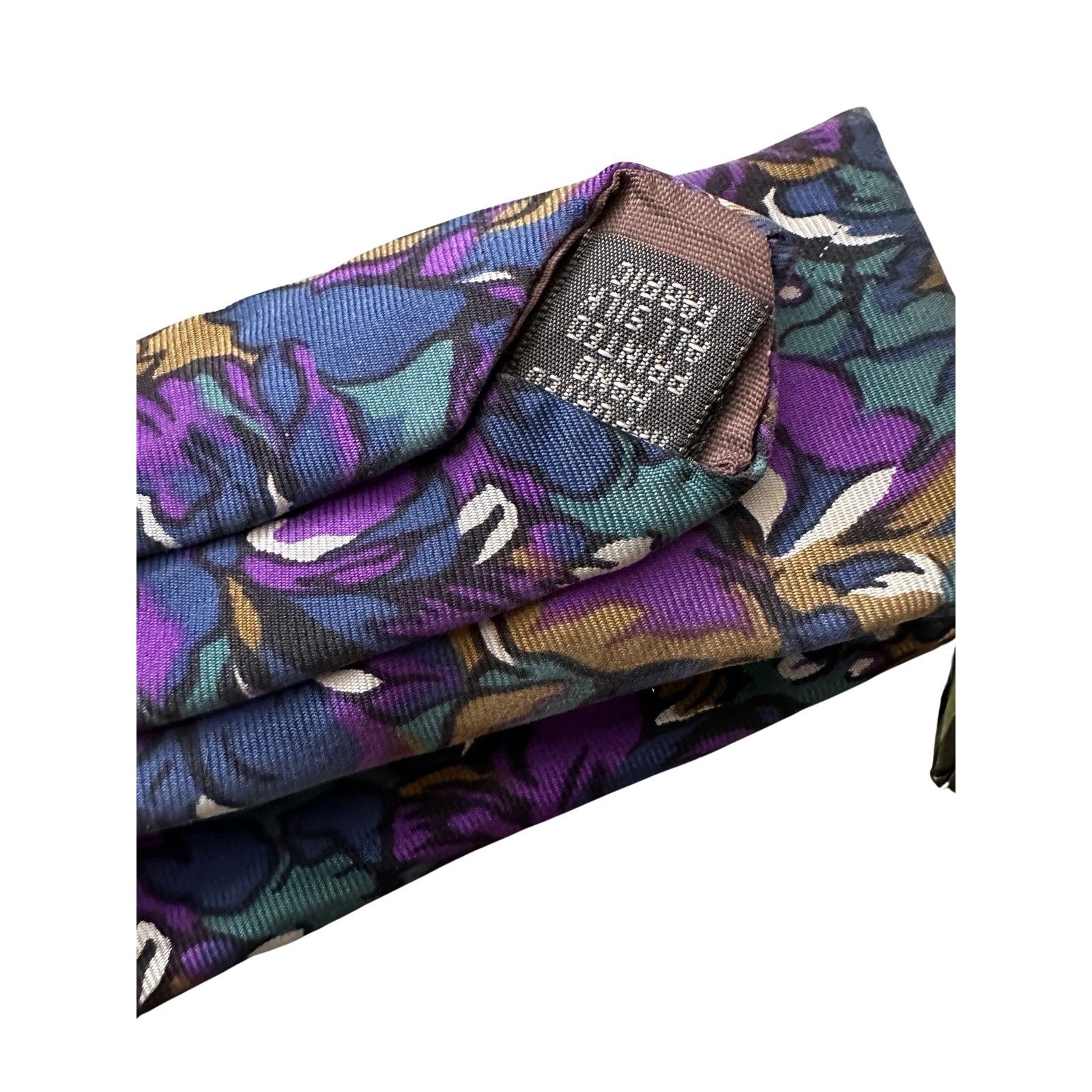 Vintage Vintage Jones New York Purple Floral Silk Necktie Size ONE SIZE - 5 Thumbnail