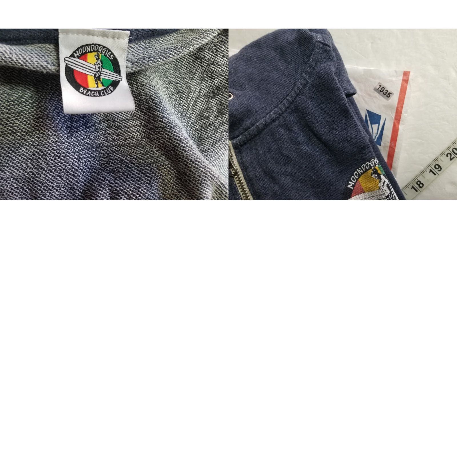 Vintage Moondoggies Sweatshirt Beach Club Blue Hooded Full Zip S Men Small Polyester Cotton Logo Pockets All Seasons Surf Beach Outdoor Sports Size US S / EU 44-46 / 1 - 9 Thumbnail