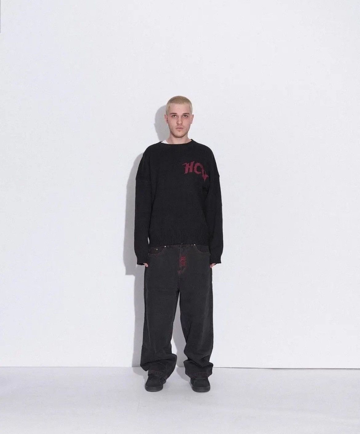 Japanese Brand × Vintage American Retro Y2K jeans skeleton straight Trousers Wide Leg Size US 31 - 3 Thumbnail