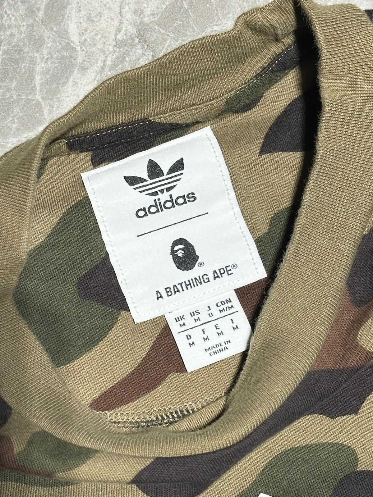 Adidas × Bape A Bathing Ape BAPE x Adidas 1st Camo Logo T-Shirt Tee Size US M / EU 48-50 / 2 - 3 Thumbnail