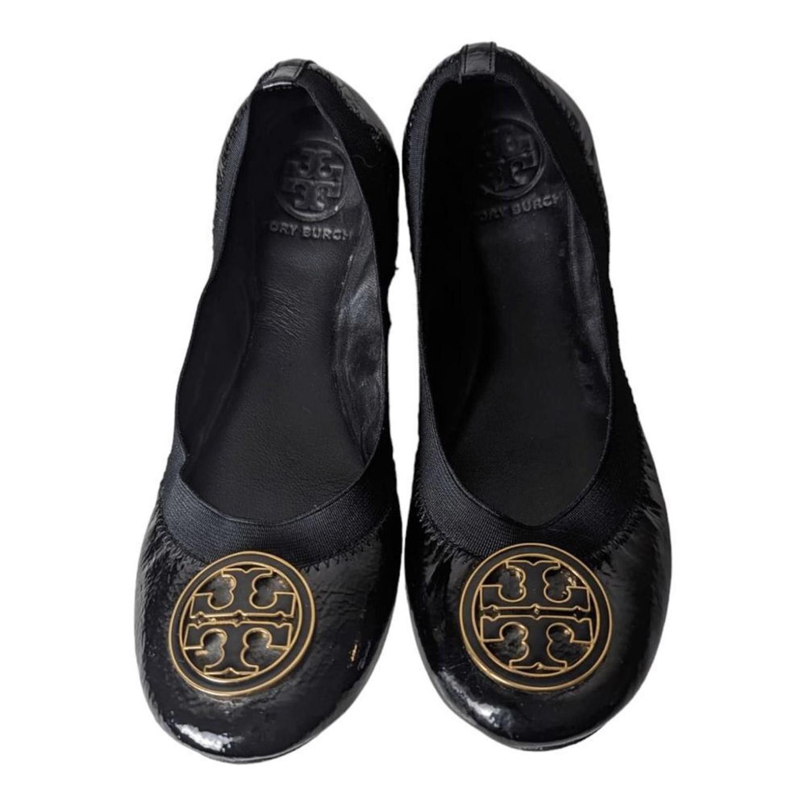 Other Tory Burch Black Flats with Gold Logo Size US 6.5 / IT 36.5 - 6 Thumbnail