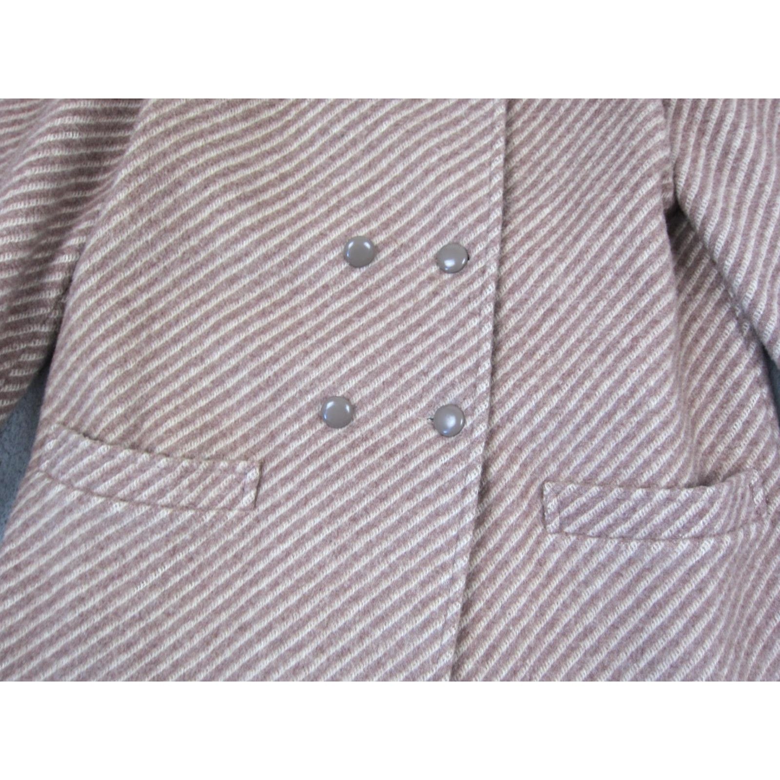 Vintage VINTAGE Portrait Jacket Blazer Womens 36 Pink Wool Trench 60s 80s 90s Casual Button Pockets Regular XS? Size M / US 6-8 / IT 42-44 - 4 Thumbnail