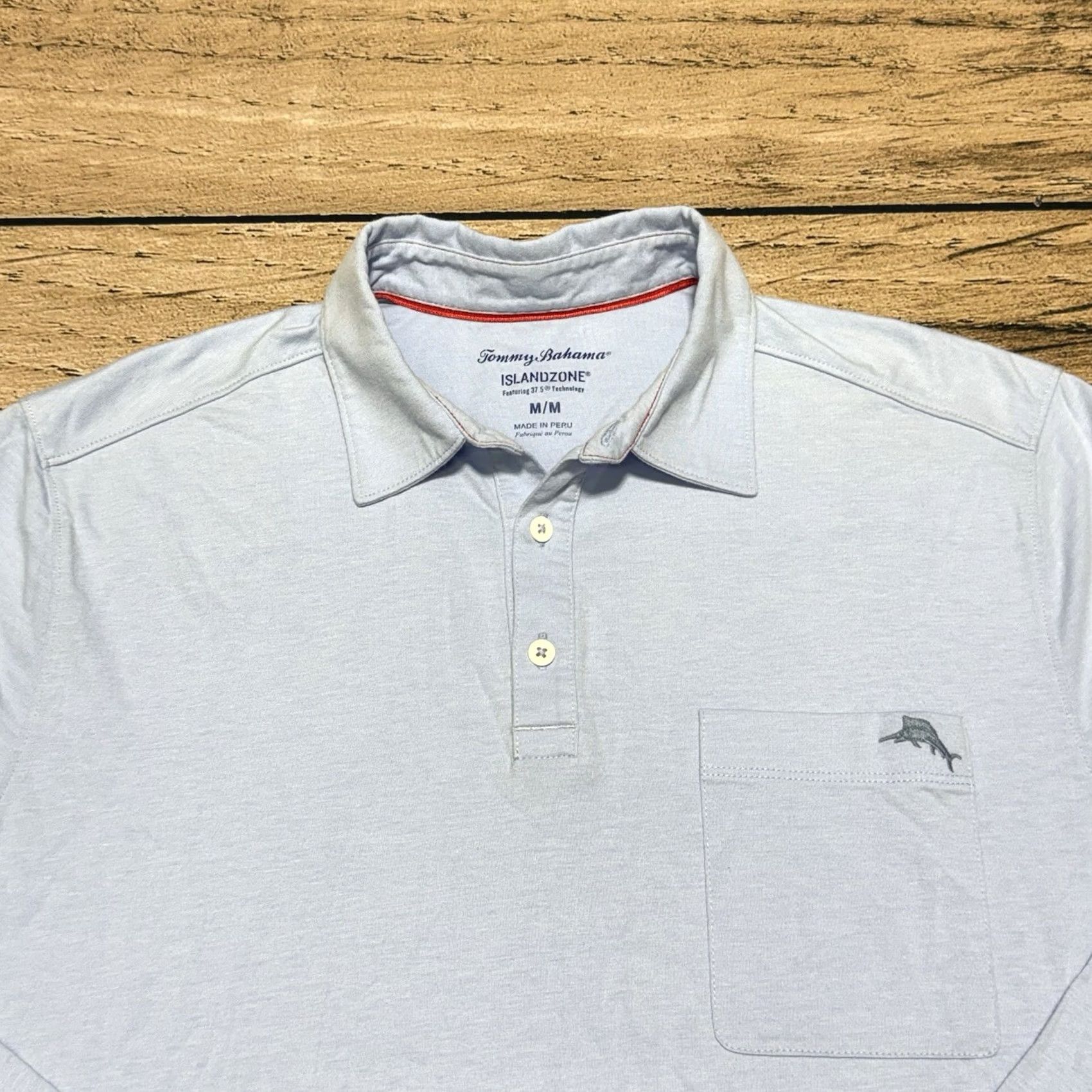 Tommy Bahama VINTAGE Tommy Bahama Polo Shirt Mens M Blue Island Zone Long Sleeve Pocket Sailfish Size US M / EU 48-50 / 2 - 2 Thumbnail