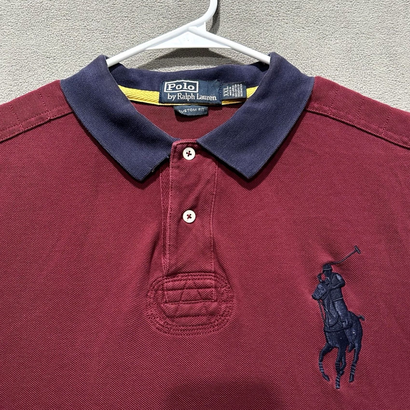 Polo Ralph Lauren Polo Ralph Lauren Rugby Polo Mens 2XL Maroon Red Big Pony Quilted Custom Fit GUC Size US XXL / EU 58 / 5 - 3 Thumbnail
