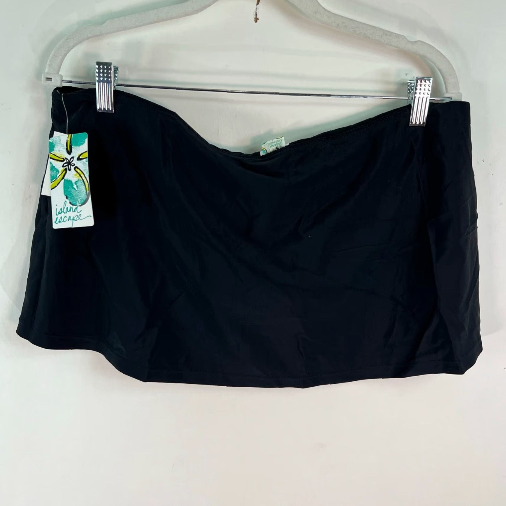 Vintage VINTAGE: no (not vintage) — Island Escape Ruffled Skirt Black Bikini Bottom Womens Size 16 Swimwear Size 38" / US 16 / IT 52 - 4 Thumbnail