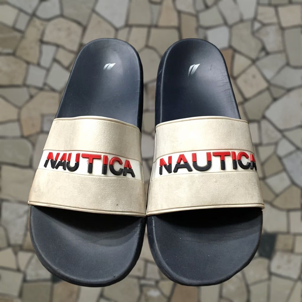 Nautica Nautica Wakefield Pool Slide Men 11 Blue Rubber Insole Sandal Slide Footwear Size ONE SIZE - 1 Thumbnail