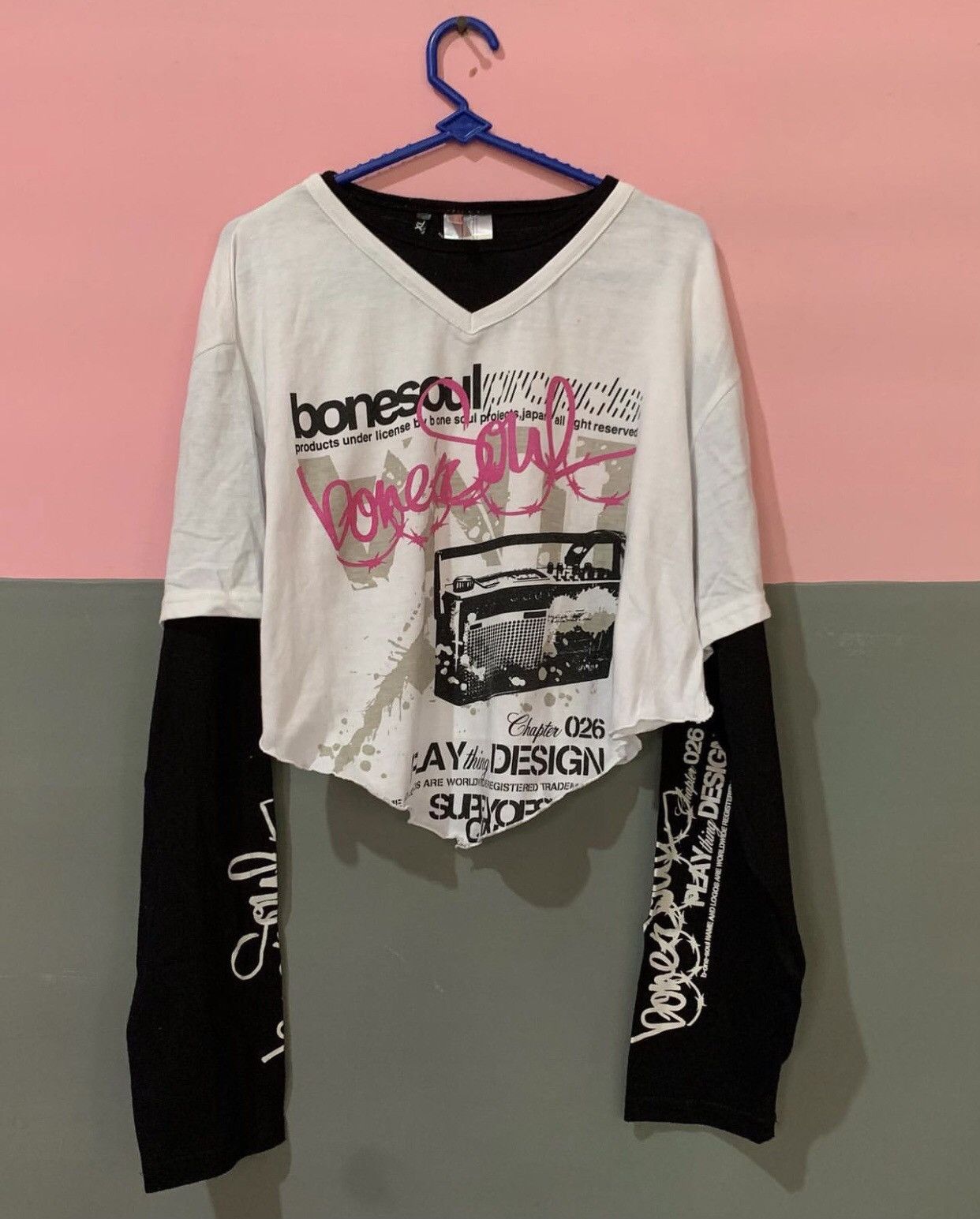 Japanese Brand Japanese B One Soul Double Layer Crop Tees Size XL / US 12-14 / IT 48-50 - 1 Thumbnail