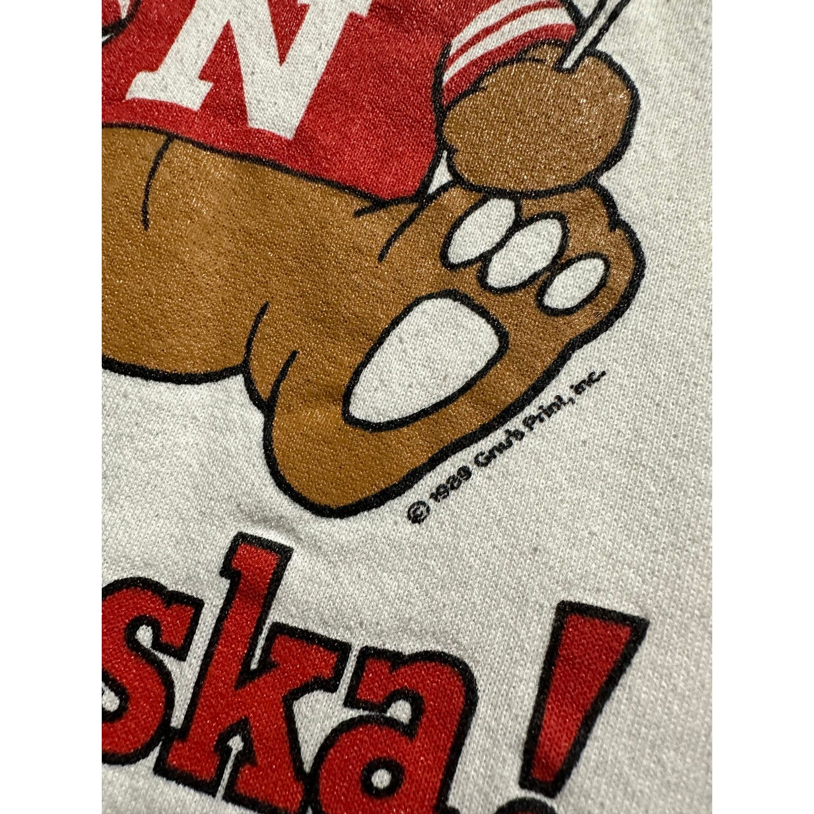 Fruit Of The Loom × Vintage Vintage Nebraska Cornhuskers 1989 Teddy Bear Sweatshirt S/M Size US S / EU 44-46 / 1 - 7 Thumbnail