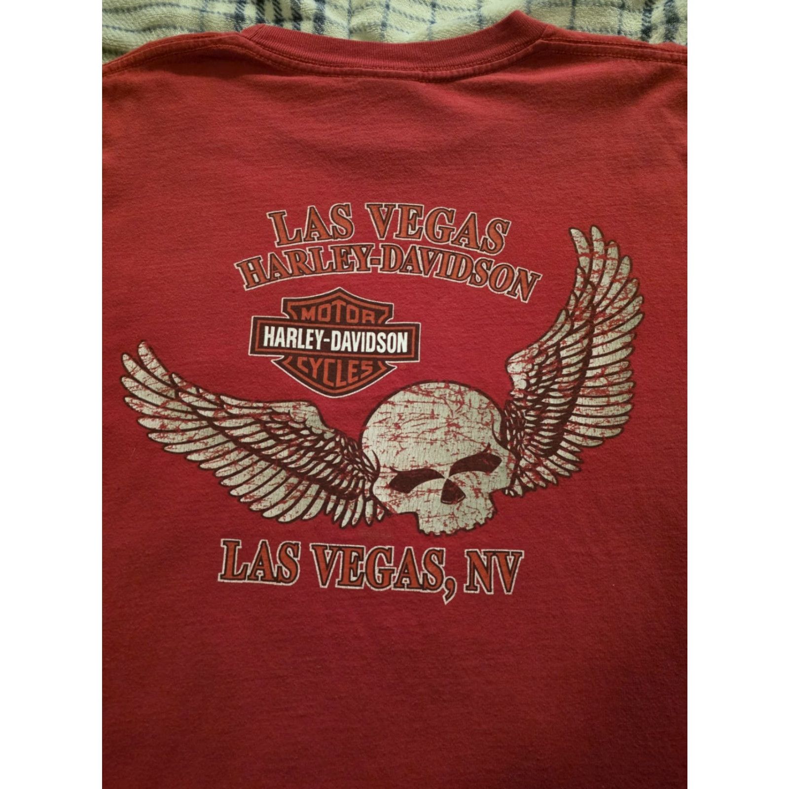Harley Davidson VINTAGE Harley-Davidson Las Vegas Long Sleeve T-Shirt Tribal Print Sleeves Red Adult XL Size US XL / EU 56 / 4 - 5 Thumbnail