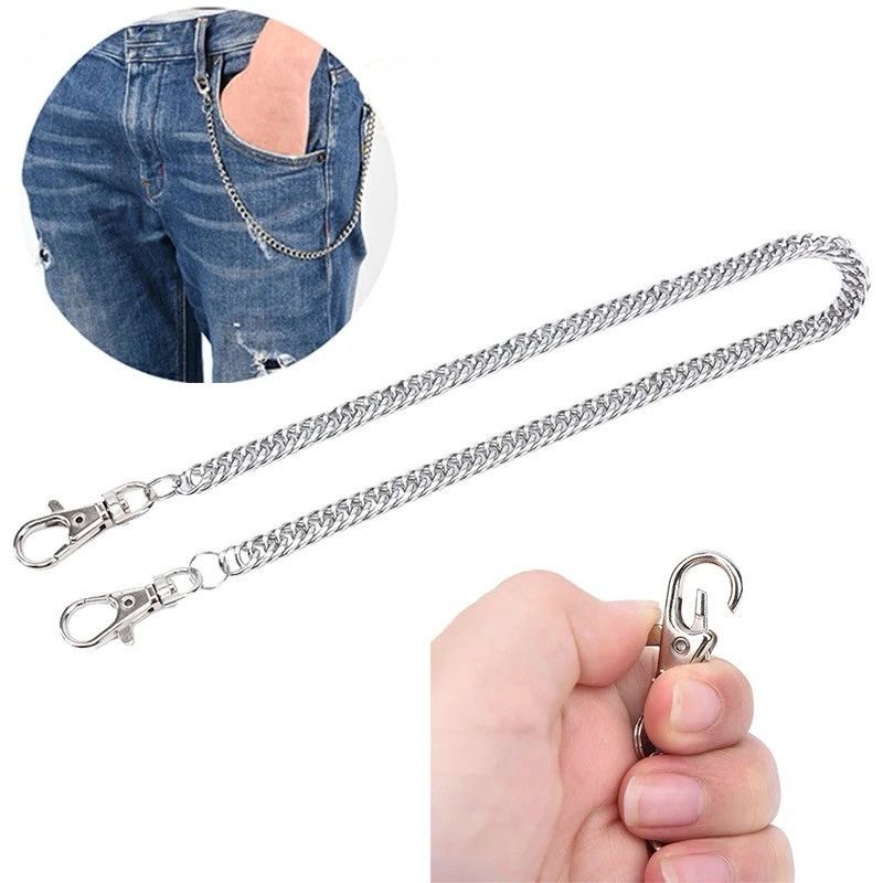 Vintage Retro Silver Wallet Jeans Chain Size ONE SIZE - 1 Thumbnail
