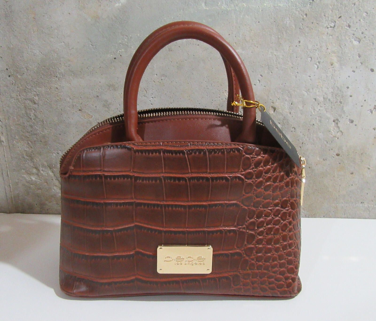 United Colors Of Benetton Bebe Crista Croco Dome Satchel Crossbody Bag Chestnut Brown Size ONE SIZE - 2 Thumbnail