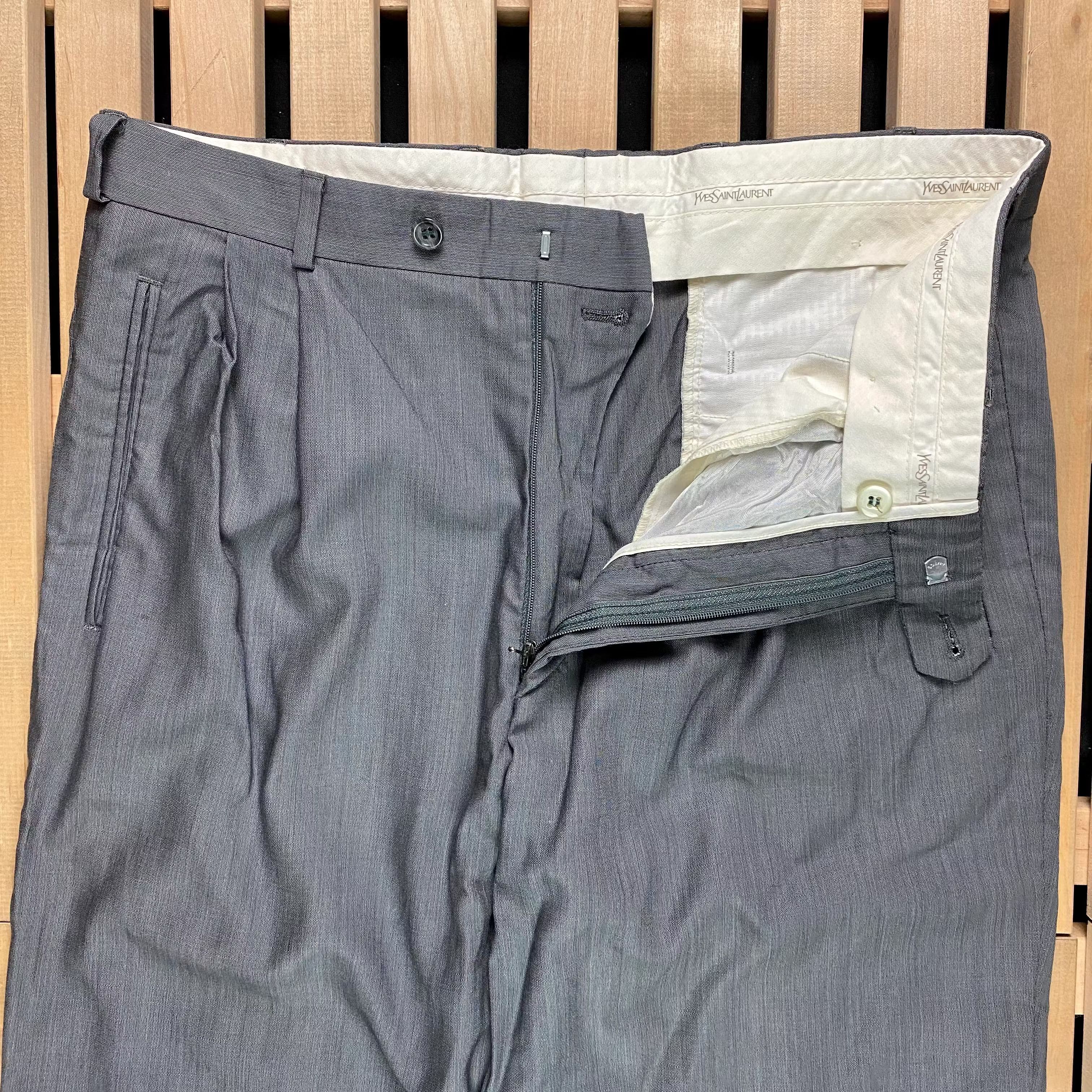 Vintage × Yves Saint Laurent Mens Suit Trousers Yves Saint Laurent Vintage Size 33 Size US 33 - 4 Thumbnail