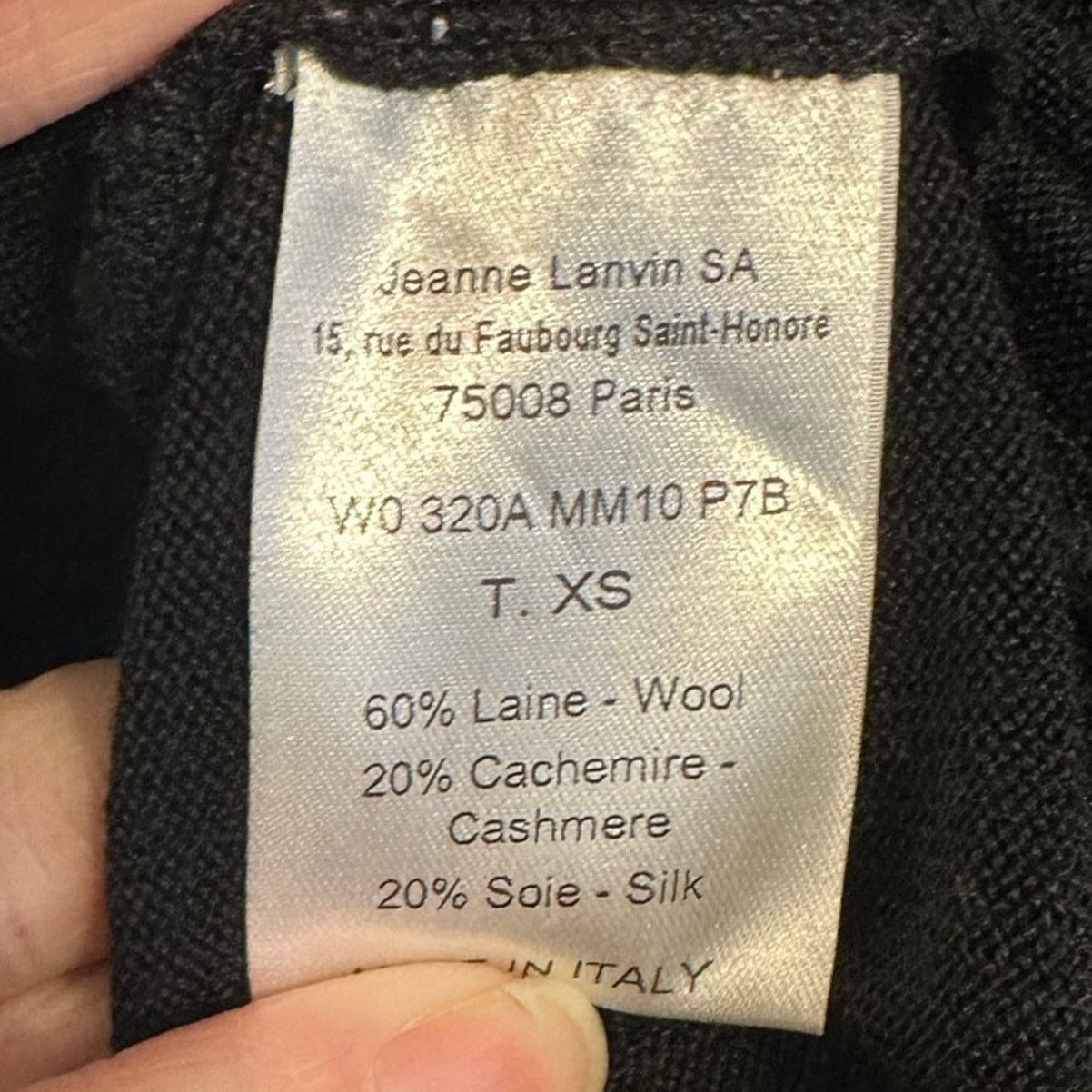 Lanvin Vtg Alber Elbaz Y2K Era Black Sweater Dress Wool Cash Silk Size XS / US 0-2 / IT 36-38 - 6 Thumbnail