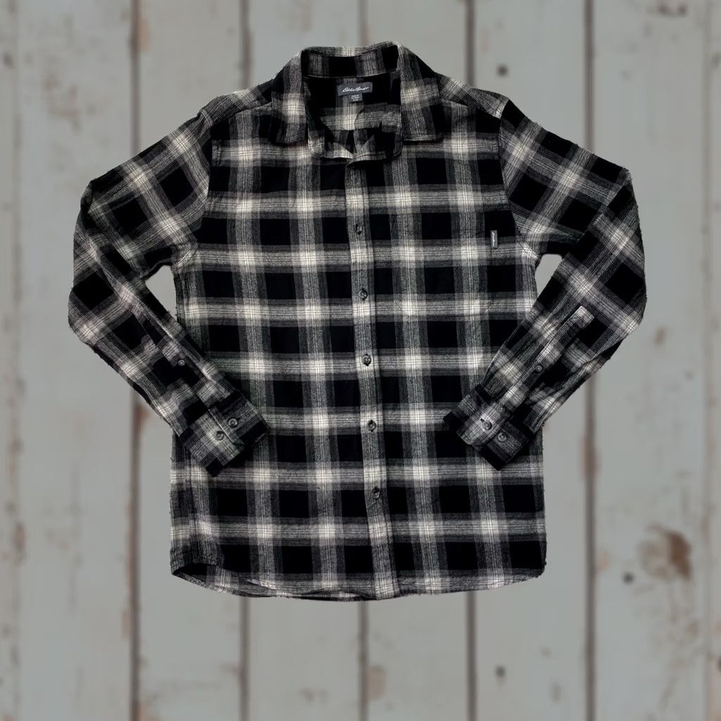 Eddie Bauer VINTAGE? No — Eddie Bauer Men’s Flannel Long Sleeve Shirt Black White Plaid Size Small Size US S / EU 44-46 / 1 - 1 Thumbnail
