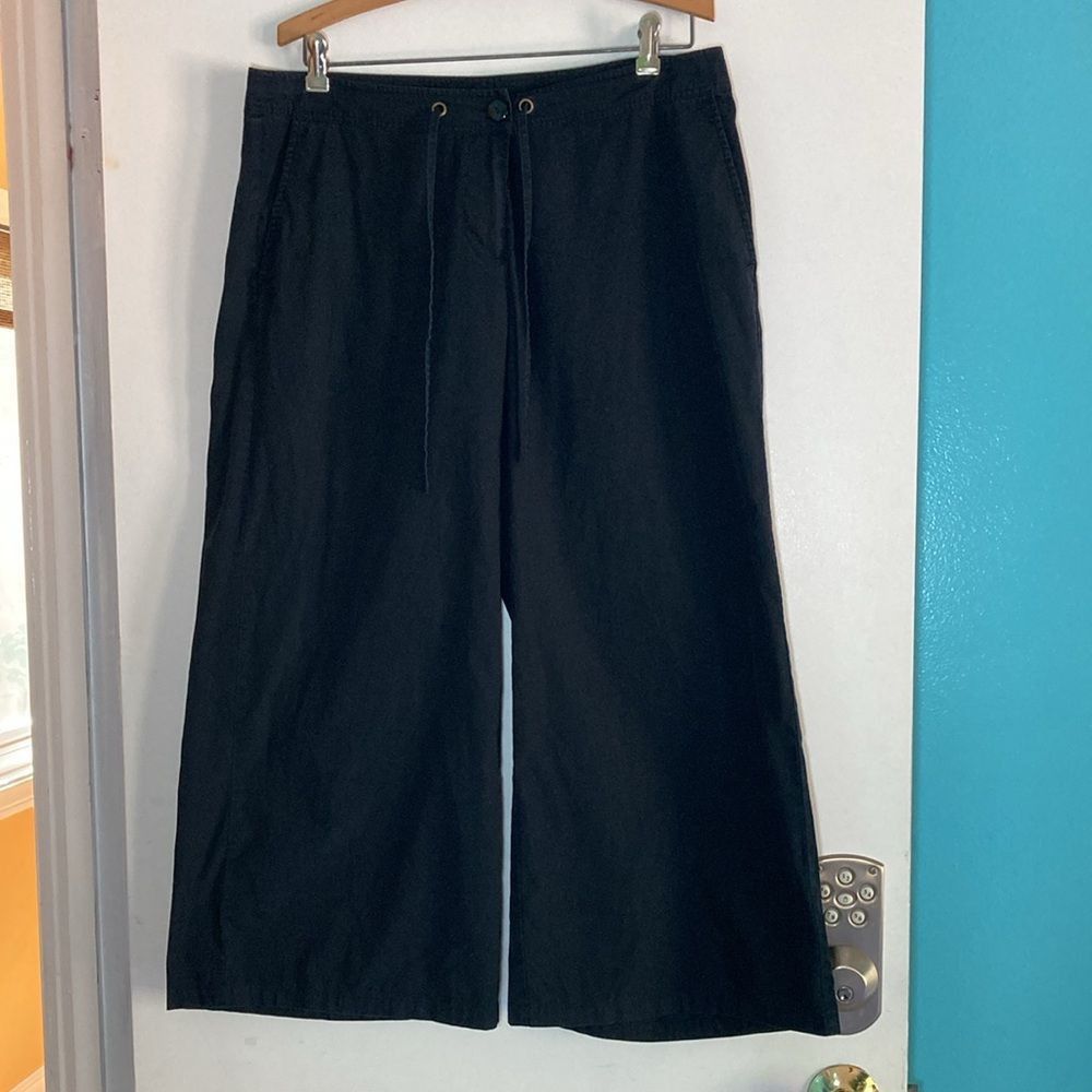 Eileen Fisher Eileen Fisher Project Size L Wide Leg Black Crop Organic Cot Size 34" / US 12 / IT 48 - 1 Thumbnail