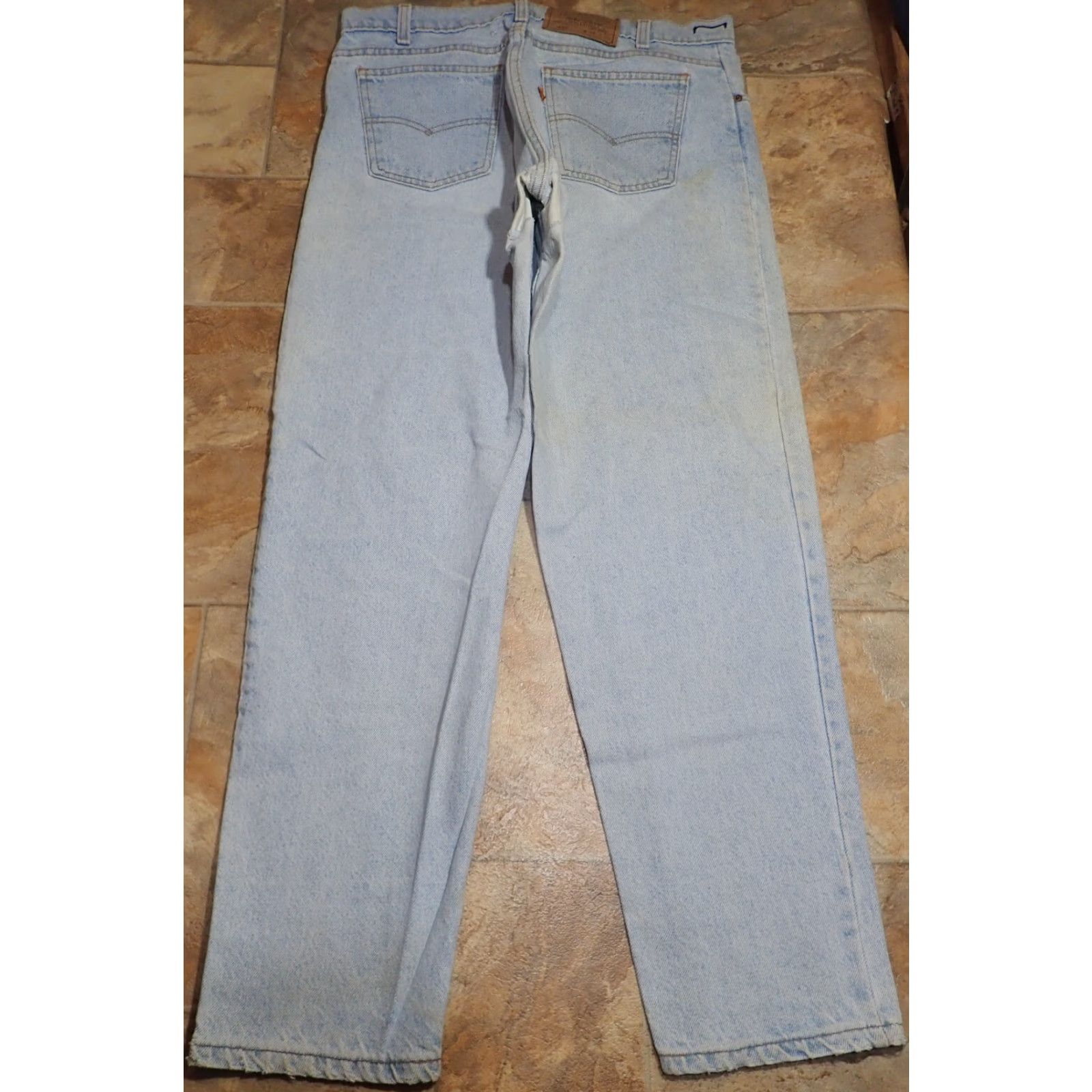 Levi's VINTAGE Levi's 550 Jeans Denim Distressed Orange Tab USA Made 34x30 90s Retro Western Bohemian Classic Men's Pants Jeans 34x30 Blue Distressed Size US 34 / EU 50 - 3 Thumbnail