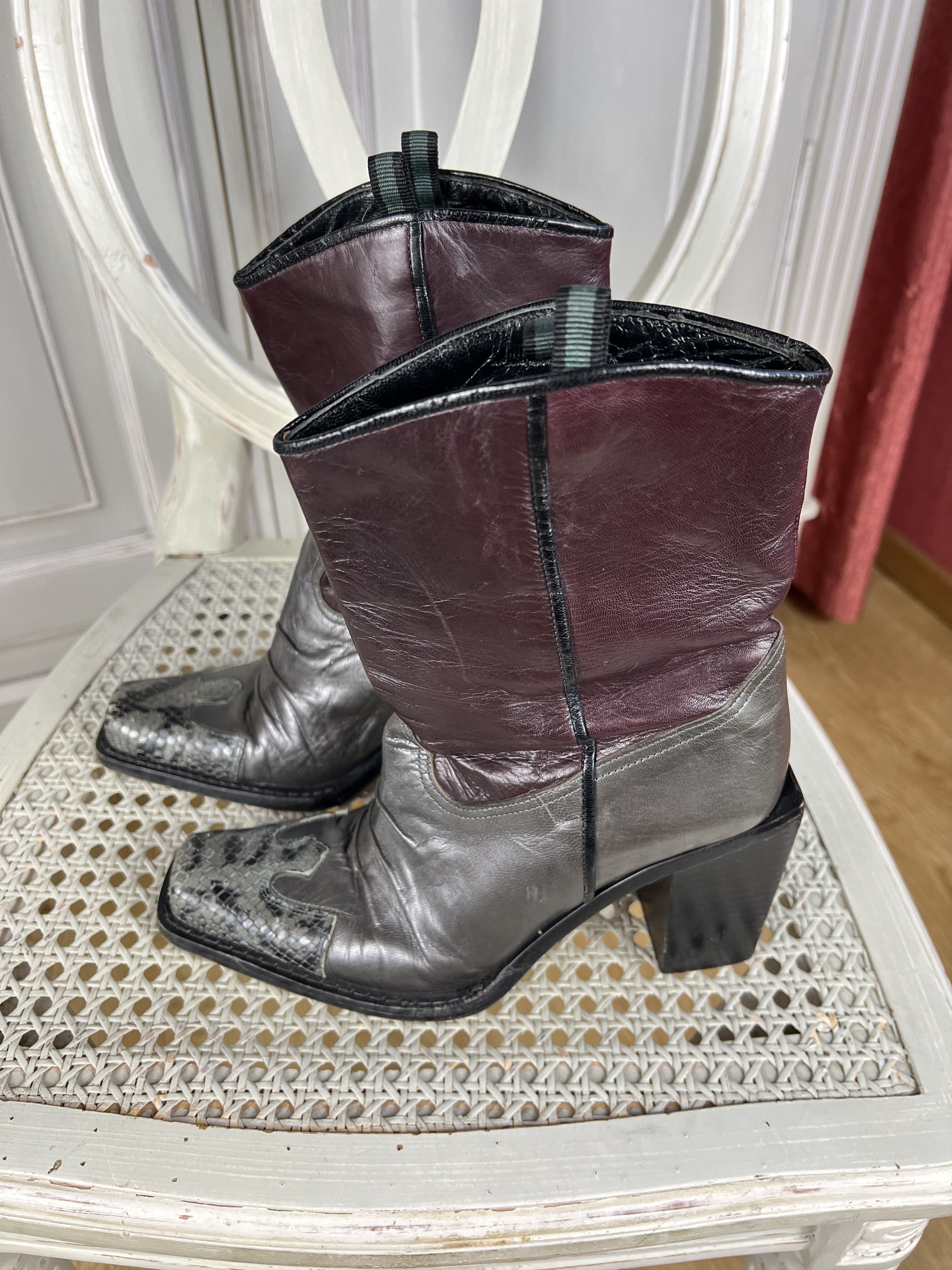 Vintage VINTAGE OXMOX AVANTGARDE COWBOY LEATHER BOOTS Size US 6 / IT 36 - 4 Thumbnail