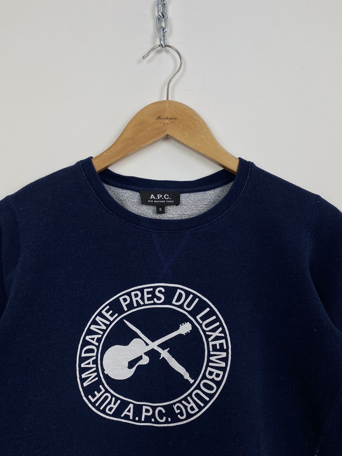 A.P.C. A.P.C. Rue Madame Pres Du Luxembourg Sweatshirt Size S Blue Size S / US 4 / IT 40 - 2 Thumbnail