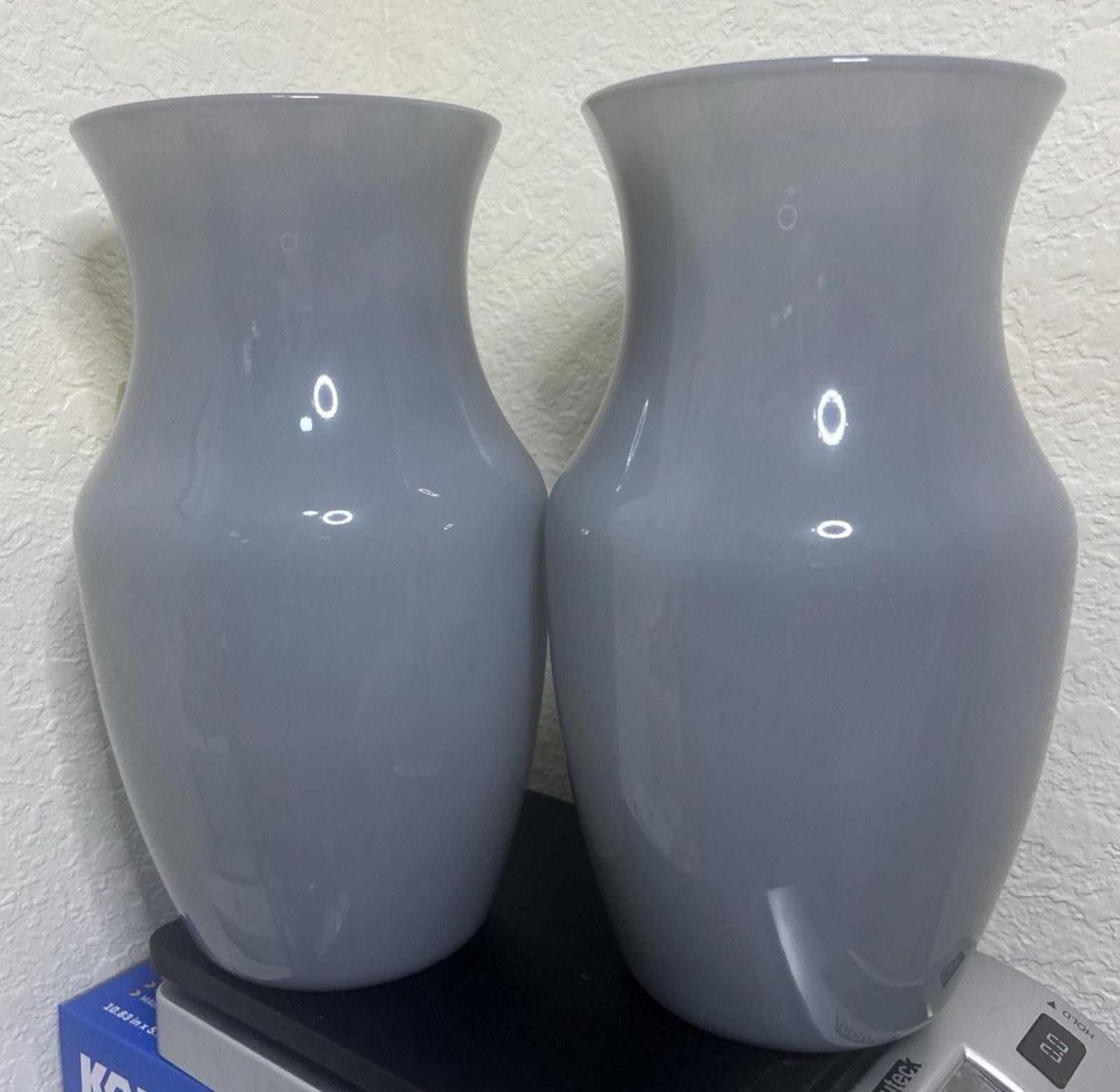 Other Lot of Three (3) Gray Frosted Glass Vase 9"x5" Made In USA Size ONE SIZE - 1 Thumbnail