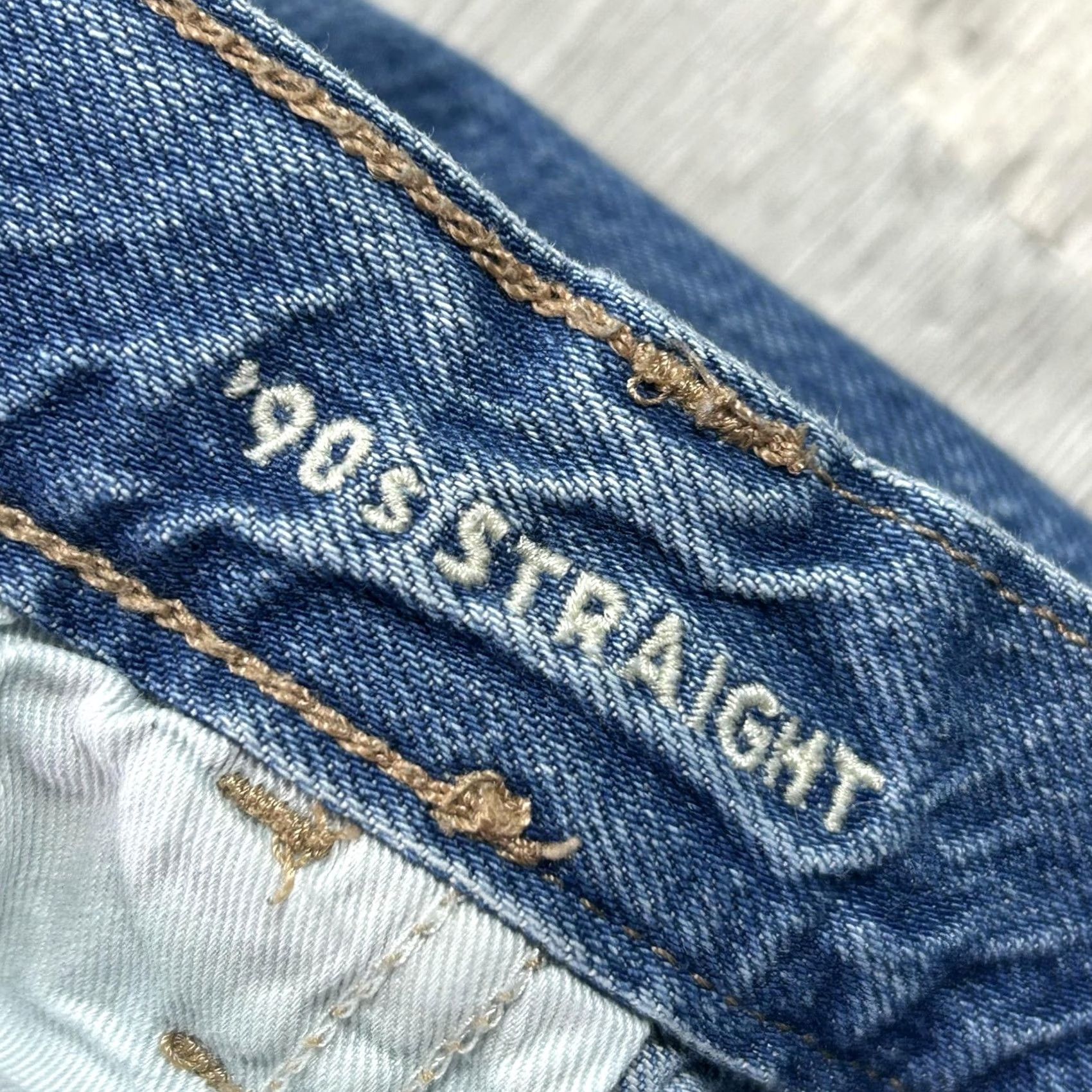 American Eagle Outfitters VINTAGE American Eagle 90s Straight Jeans Womens 20 Blue High Rise Relaxed 44x31 Denim Size 42" / US 20 - 5 Thumbnail
