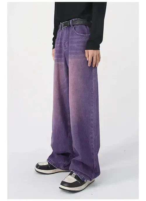 Jean Vintage Purple Streetwear Baggy Jeans Size US 32 / EU 48 - 4 Thumbnail