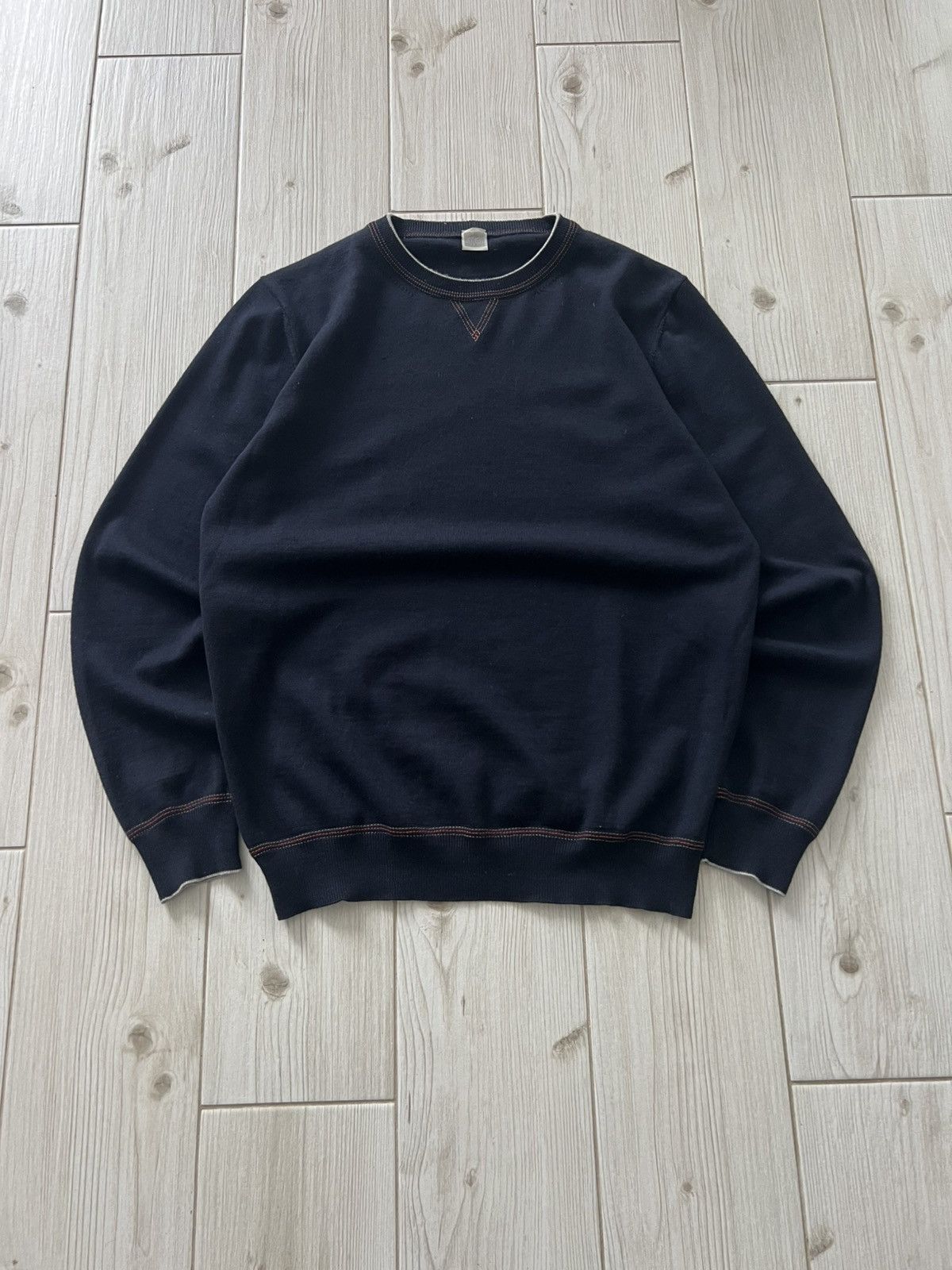 Eleventy Eleventy Premium Navy Crewneck - Minimal Aesthetic Sweater Size US M / EU 48-50 / 2 - 3 Thumbnail