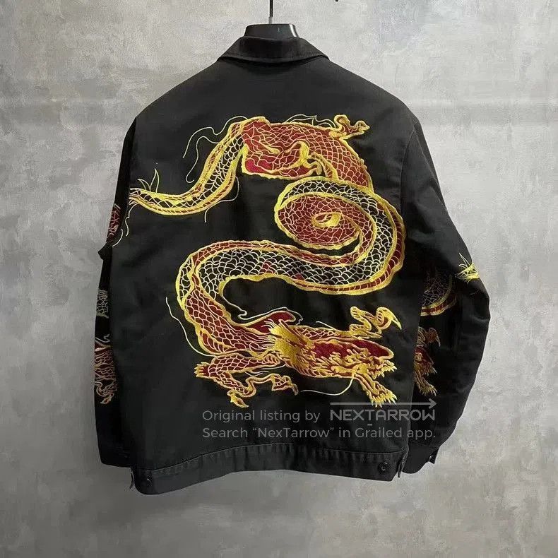 Supreme supreme Black dragon print logo zipper jacket. Size US S / EU 44-46 / 1 - 2 Thumbnail